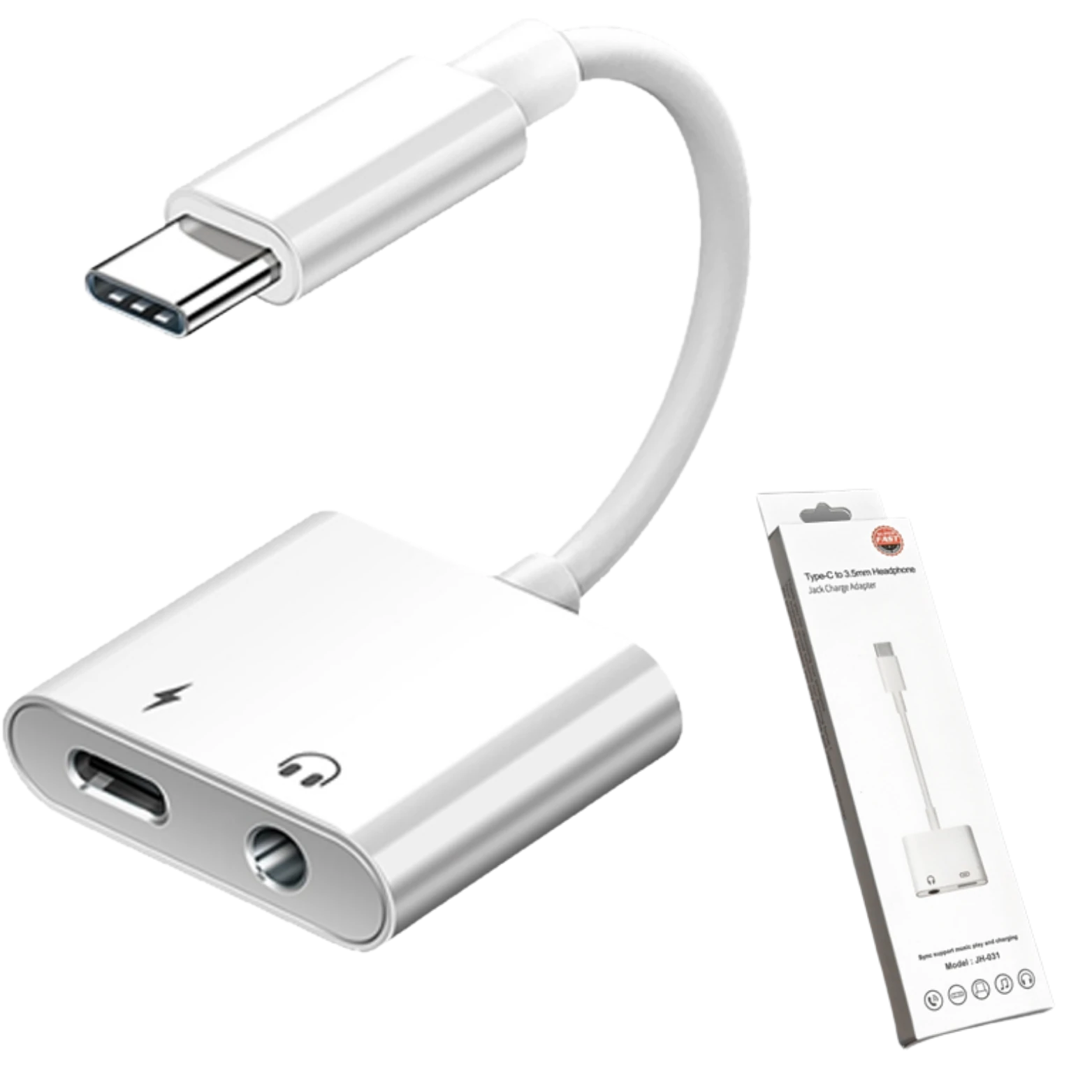 Type-C to 3.5mm AUX + Type-C Şarj Dönüştürücü Çoklayıcı