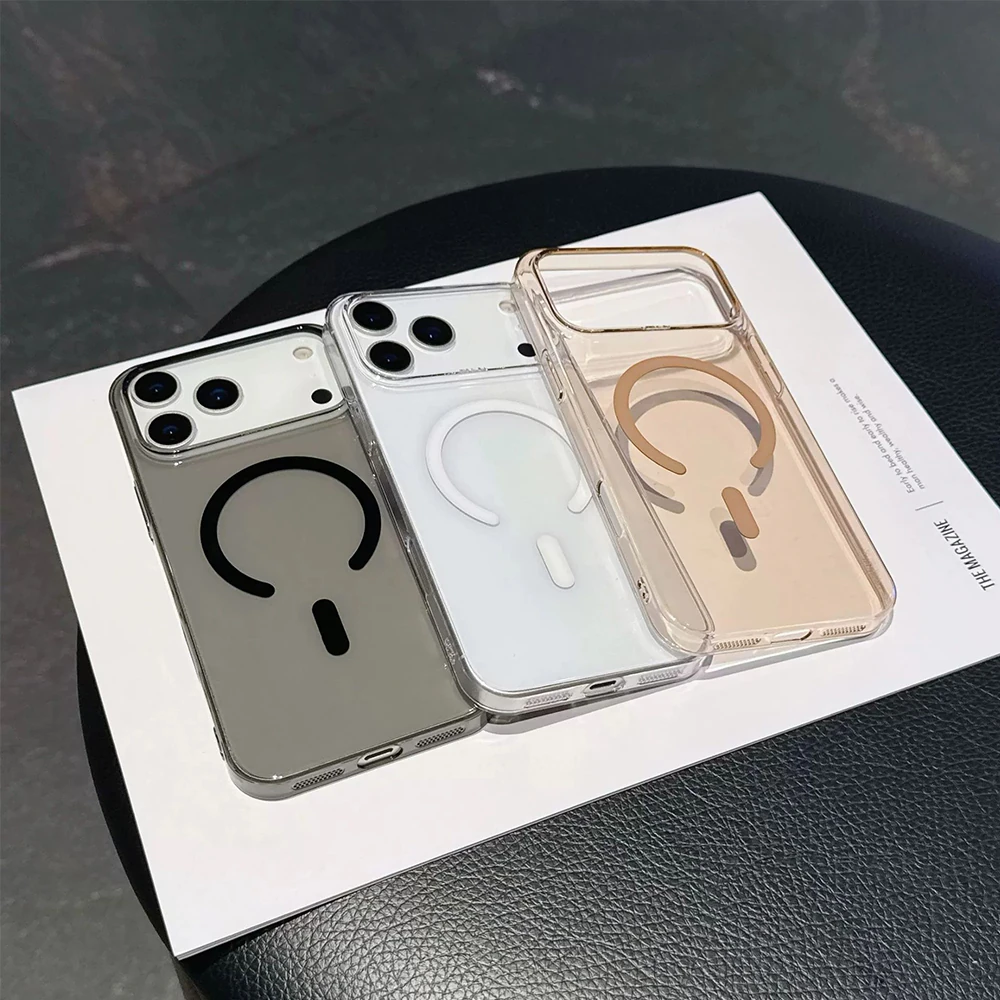 Samsung Uyumlu - Sert Mika Magsafe Sararmaz Kapak