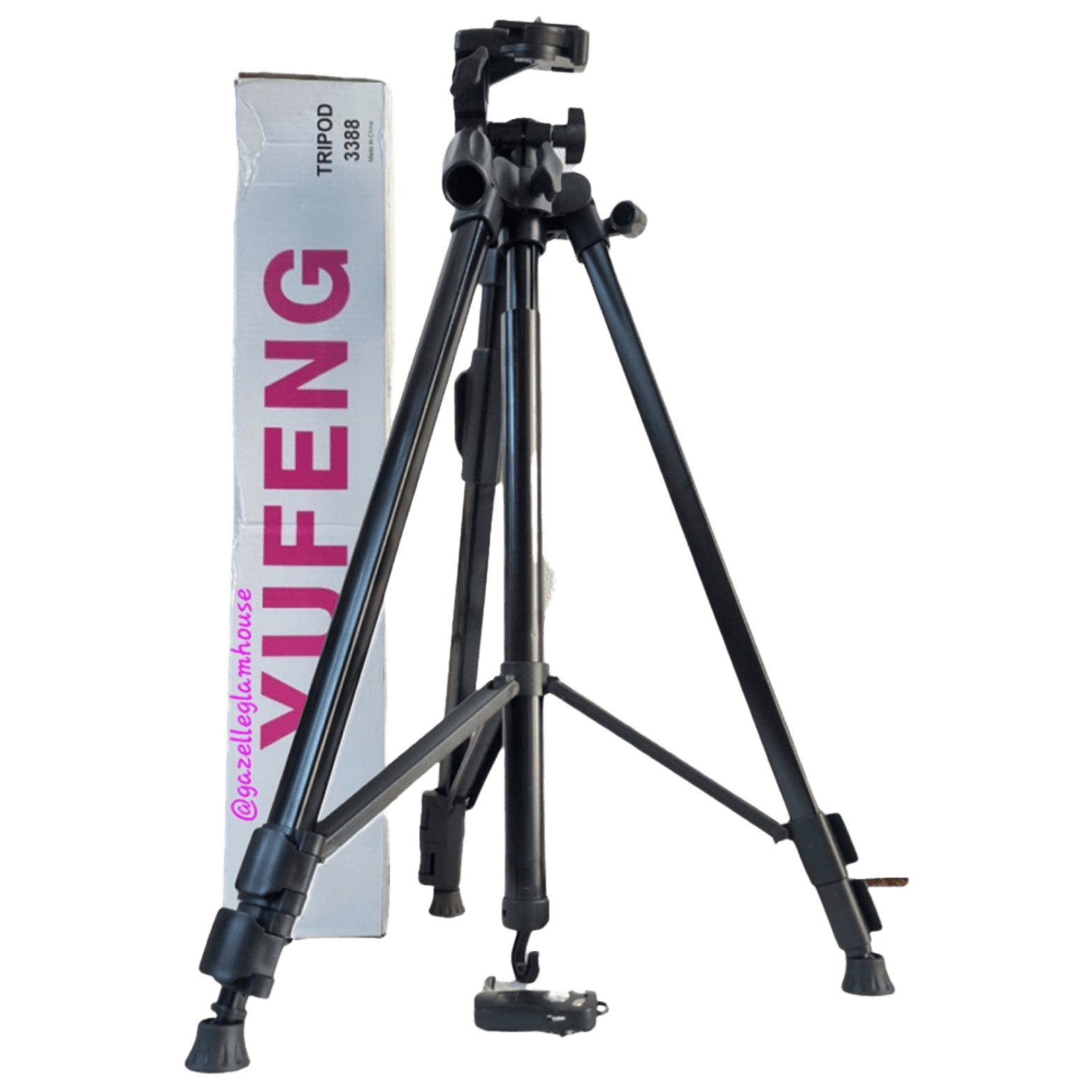 3388 Tripod – Ayarlanabilir Yükseklik + Hafif Alüminyum + 360° Döner Kafa | Telefon Tutucu Dahil