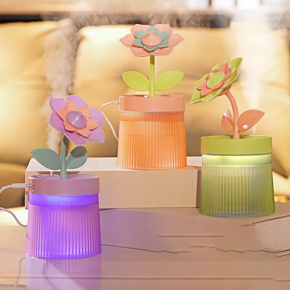 Hava Nemlendirici – 260 ml Su Haznesi + 7 Renk Gece Lambası + Çift Mod Püskürtme