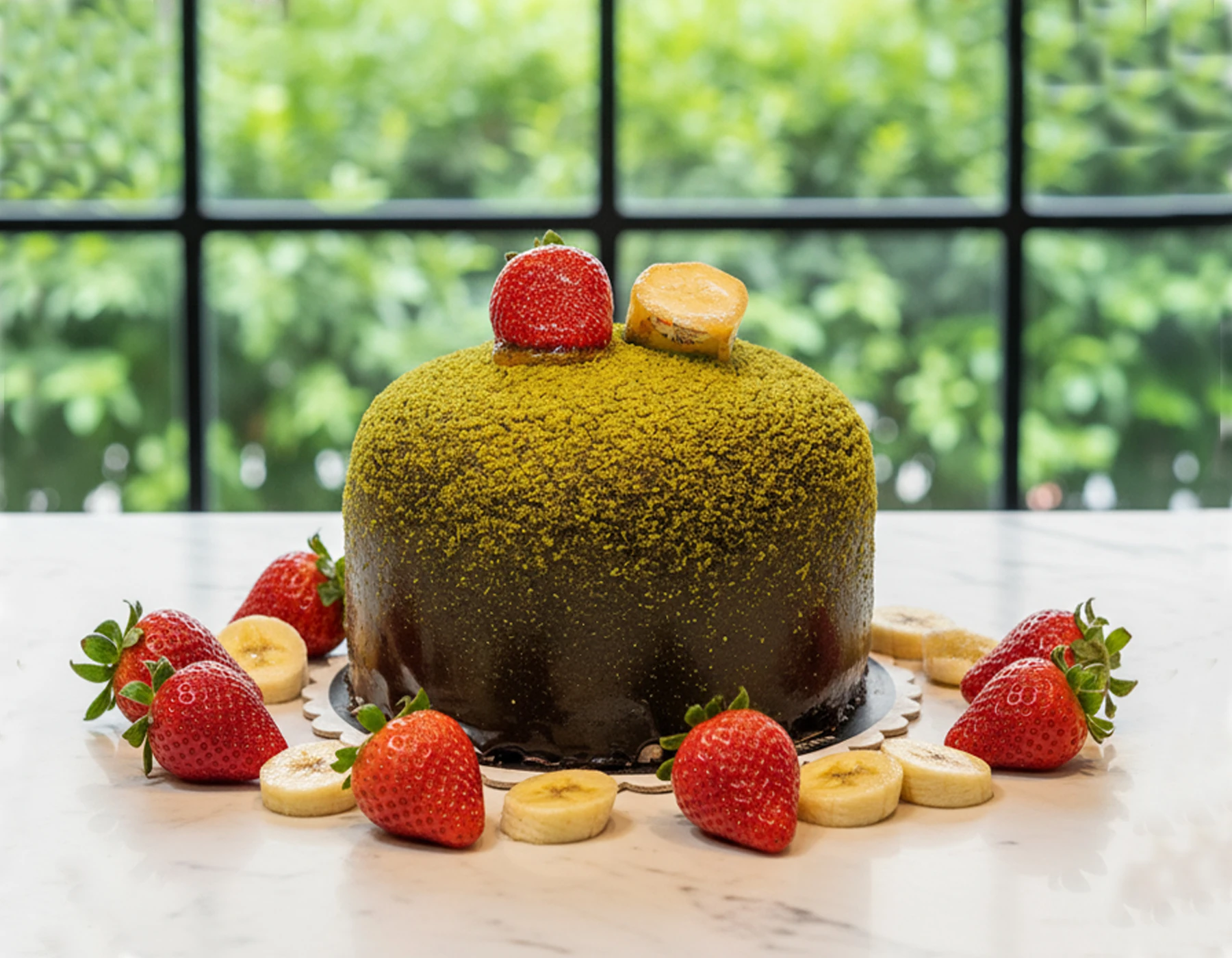 Fıstıklı Muz Çilekli Pasta