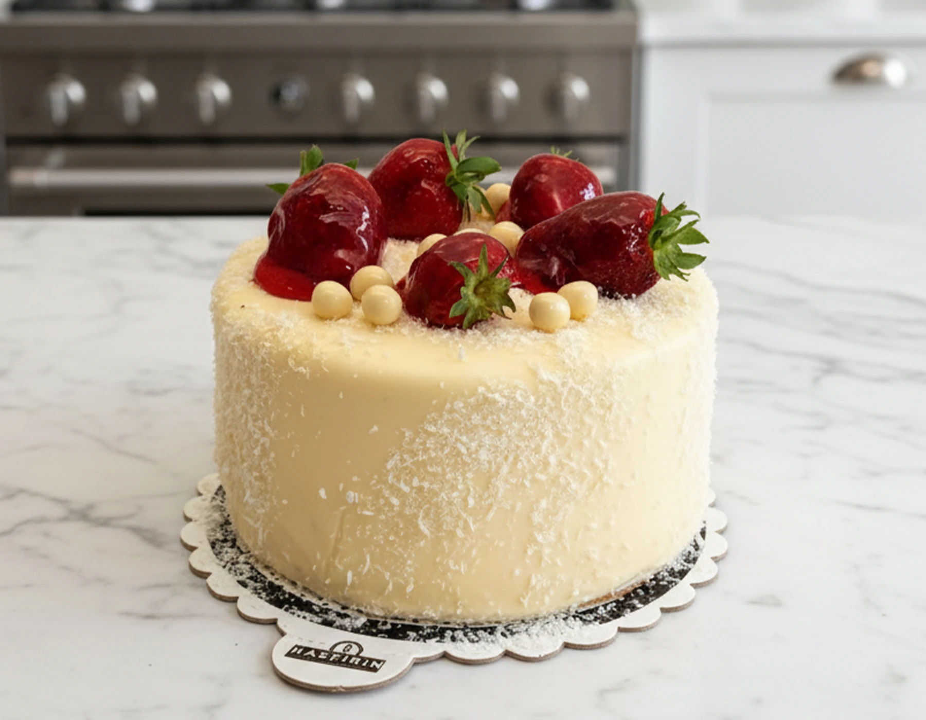 Hindistan Cevizi Çilekli Pasta