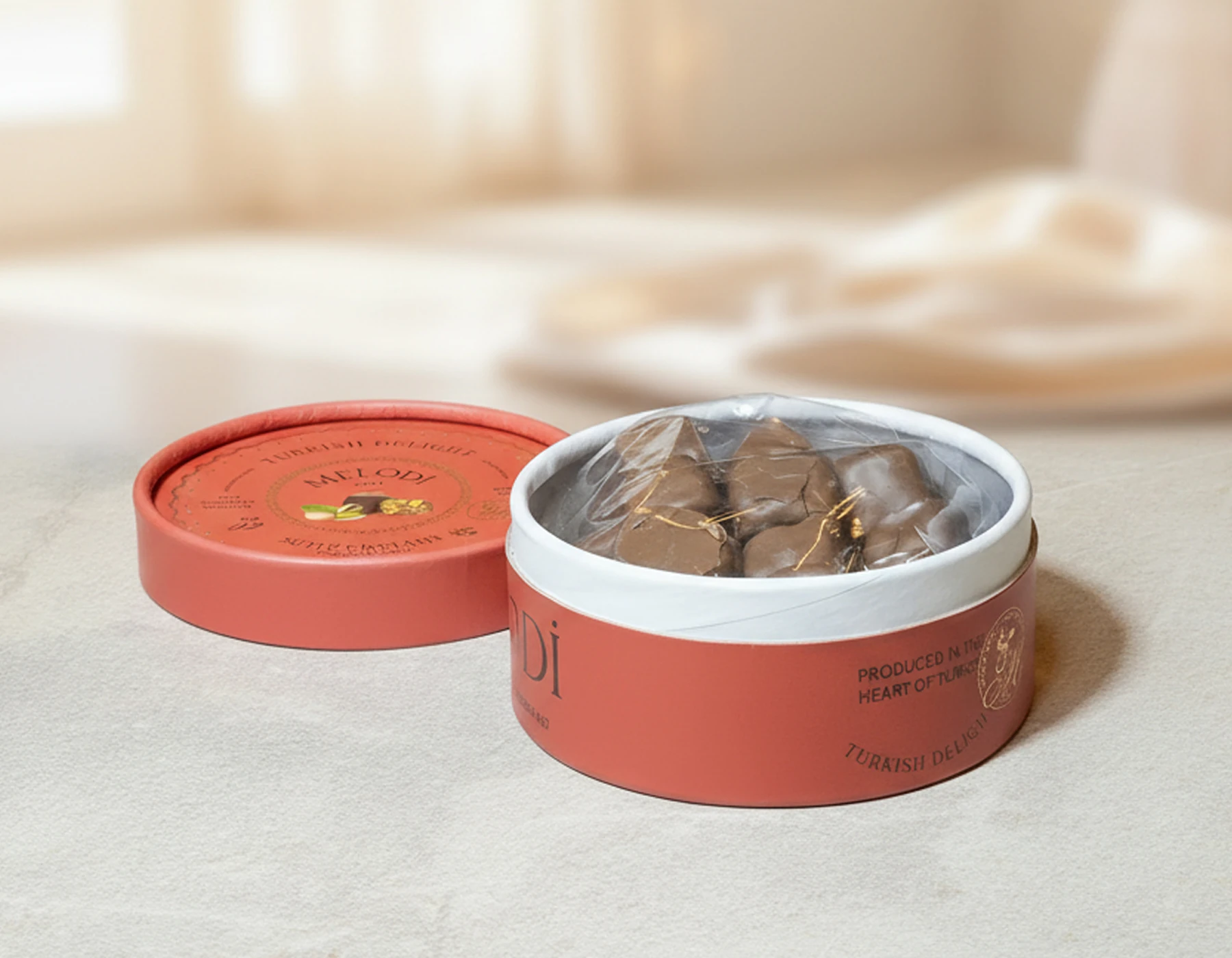 Sütlü Fıstık Çikolatalı Türk Lokumu