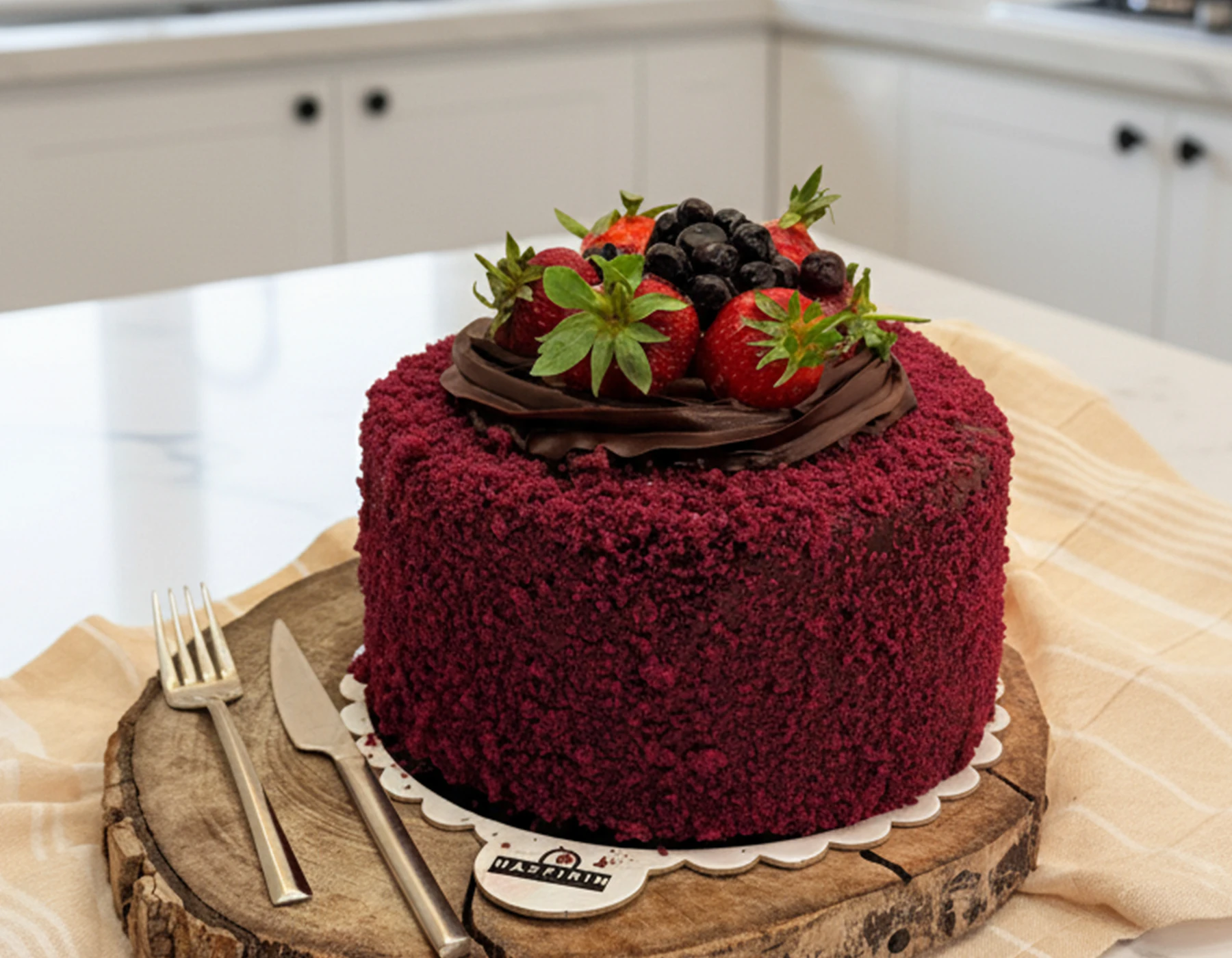 Çilek Yaban Mersinli Pasta