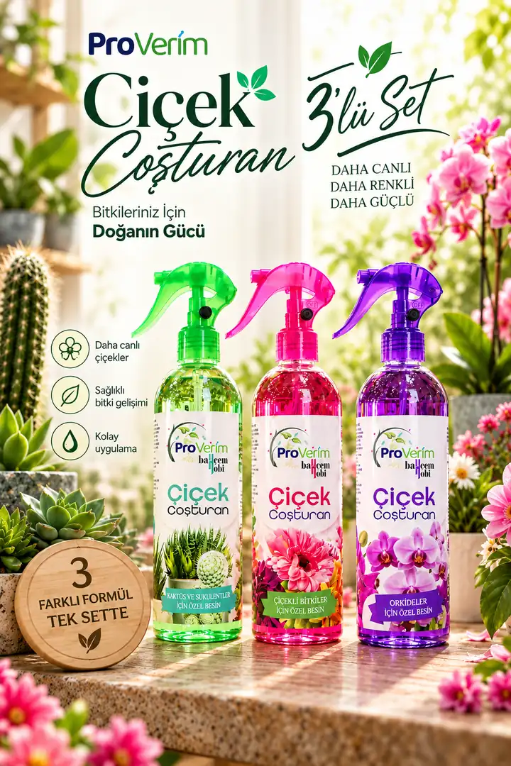 Proverim Çiçek Coşturan Bitki Besini Sprey 3'lü Set