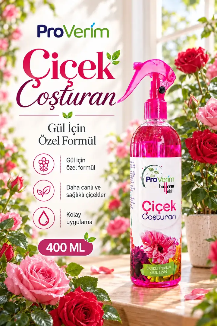 Gül için Bitki Besini Sprey 400 ml – Proverim Çiçek Coşturan