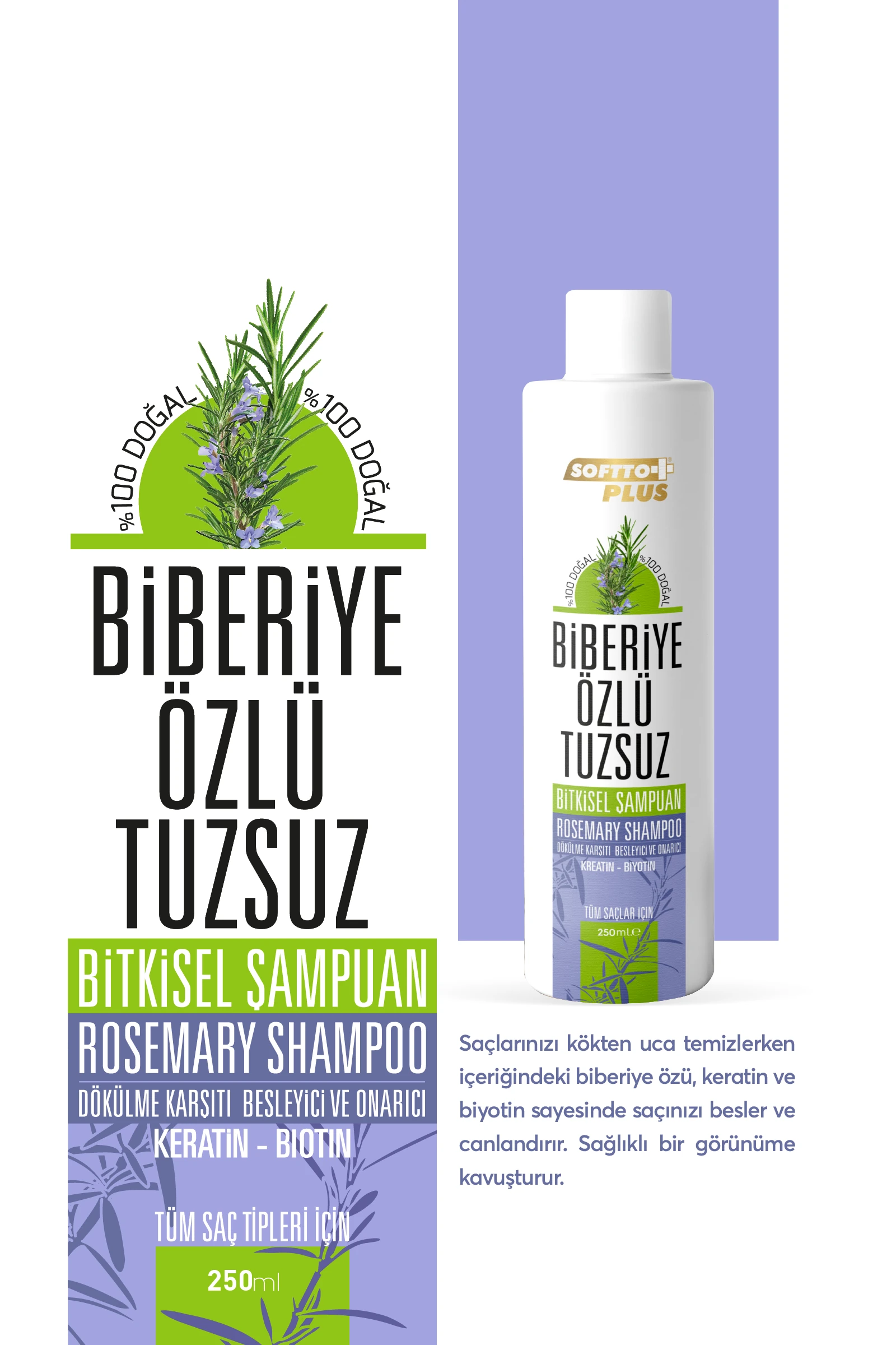 BİBERİYE TUZSUZ ŞAMPUAN VE BİBERİYE YAĞ 2Lİ BAKIM SETİ