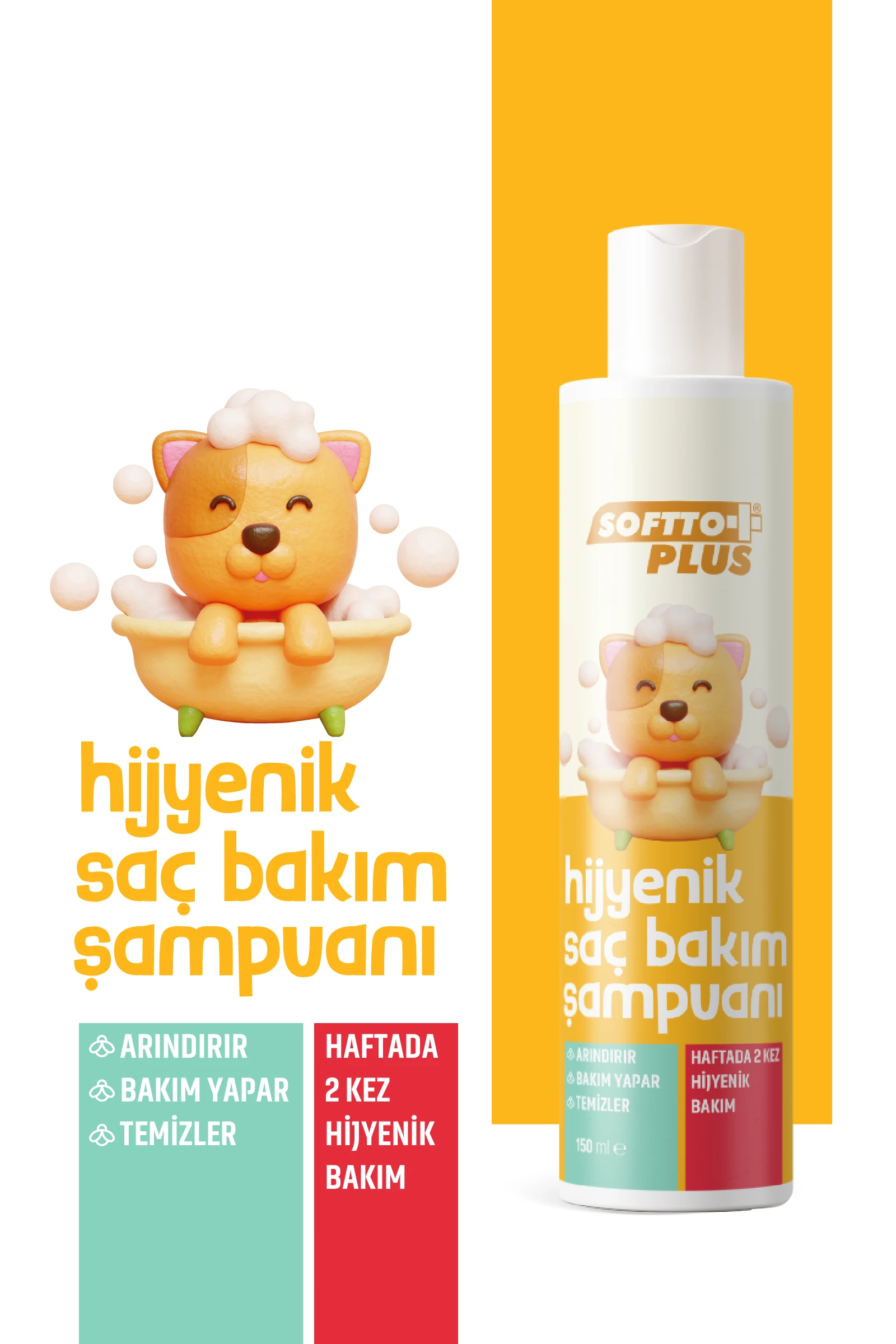 Softto Plus Hijyenik Saç Bakım Şampuanı 150 ml