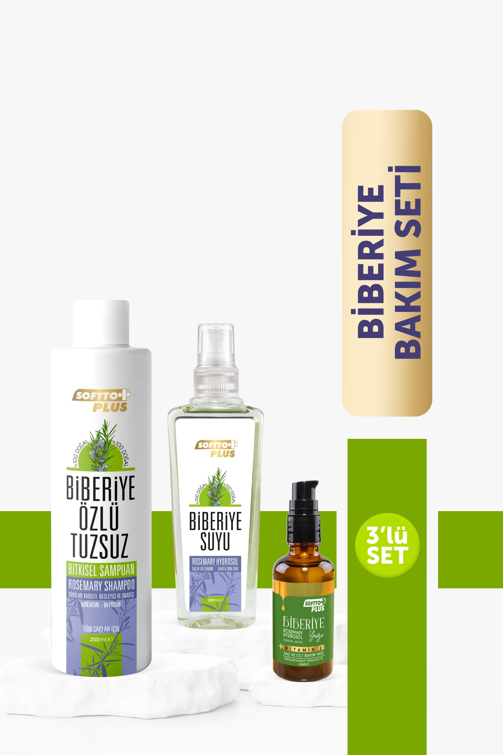 BİBERİYE ŞAMPUAN TONİK VE YAĞ 3 LÜ SAÇ BAKIM SETİ