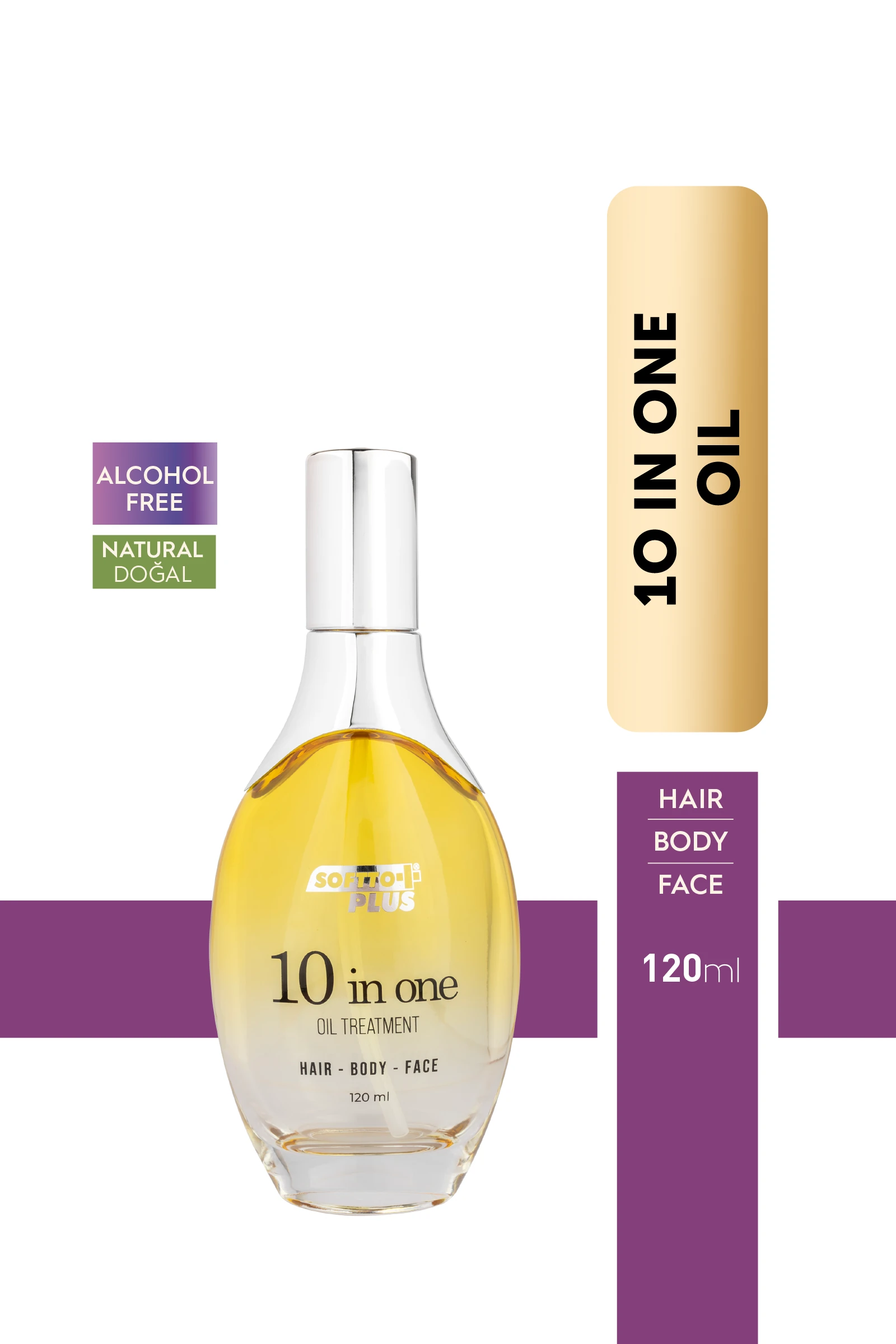 10 ın 1 Değerli Yağ İçerikli Saç Vücut ve Yüz Bakım Yağı 120 ml