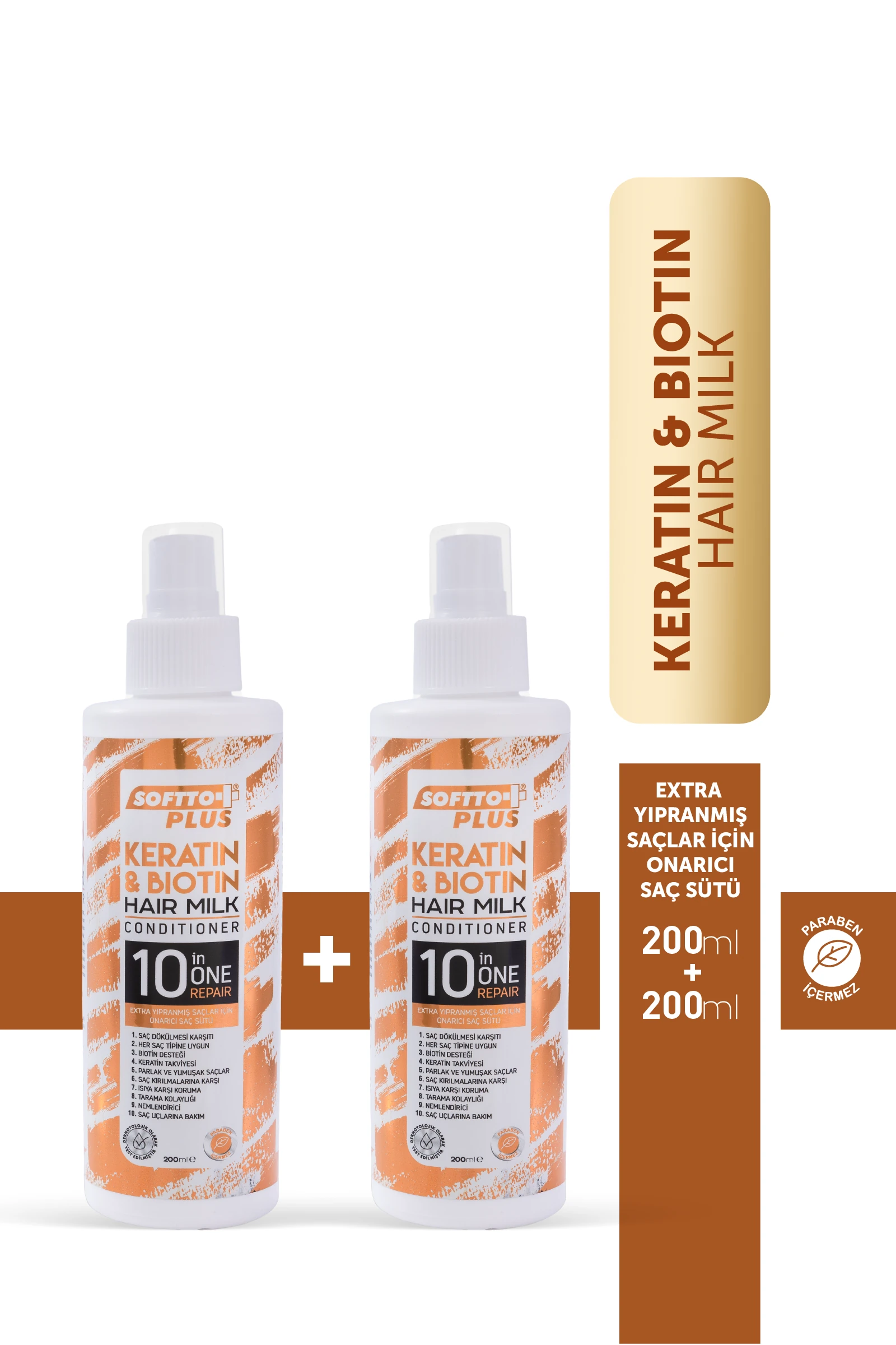 Keratın Biotin Saç Sütü 200ml+200 ml