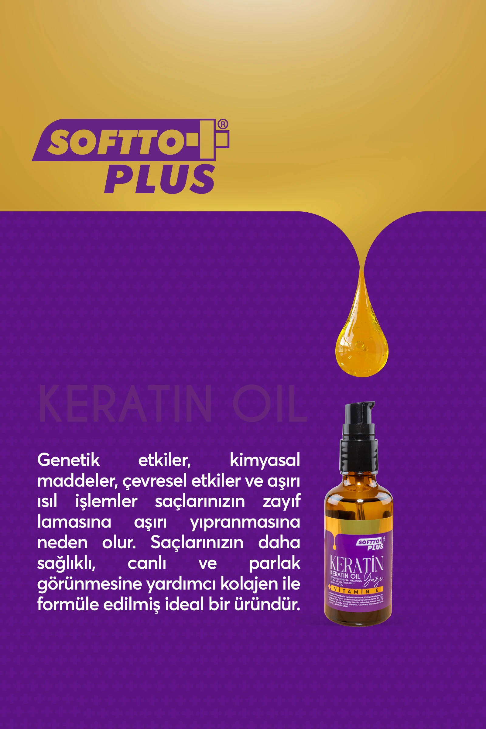 Keratin Saç Bakım Yağı 50 ml