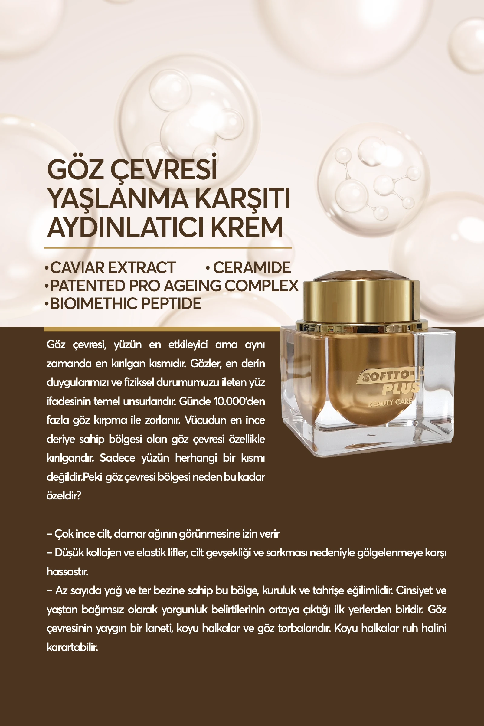 Göz Çevresi Yaşlanma Karşıtı aydınlatıcı Krem 30 ml
