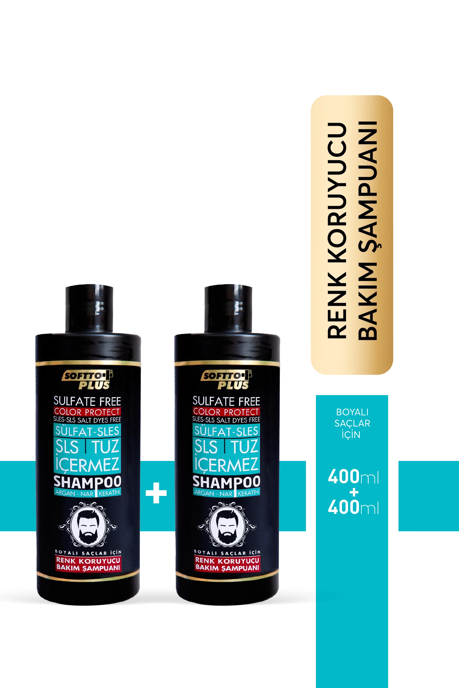 Boyalı Saçlar İçin Renk Koruyucu Şampuan 400ml+400ml