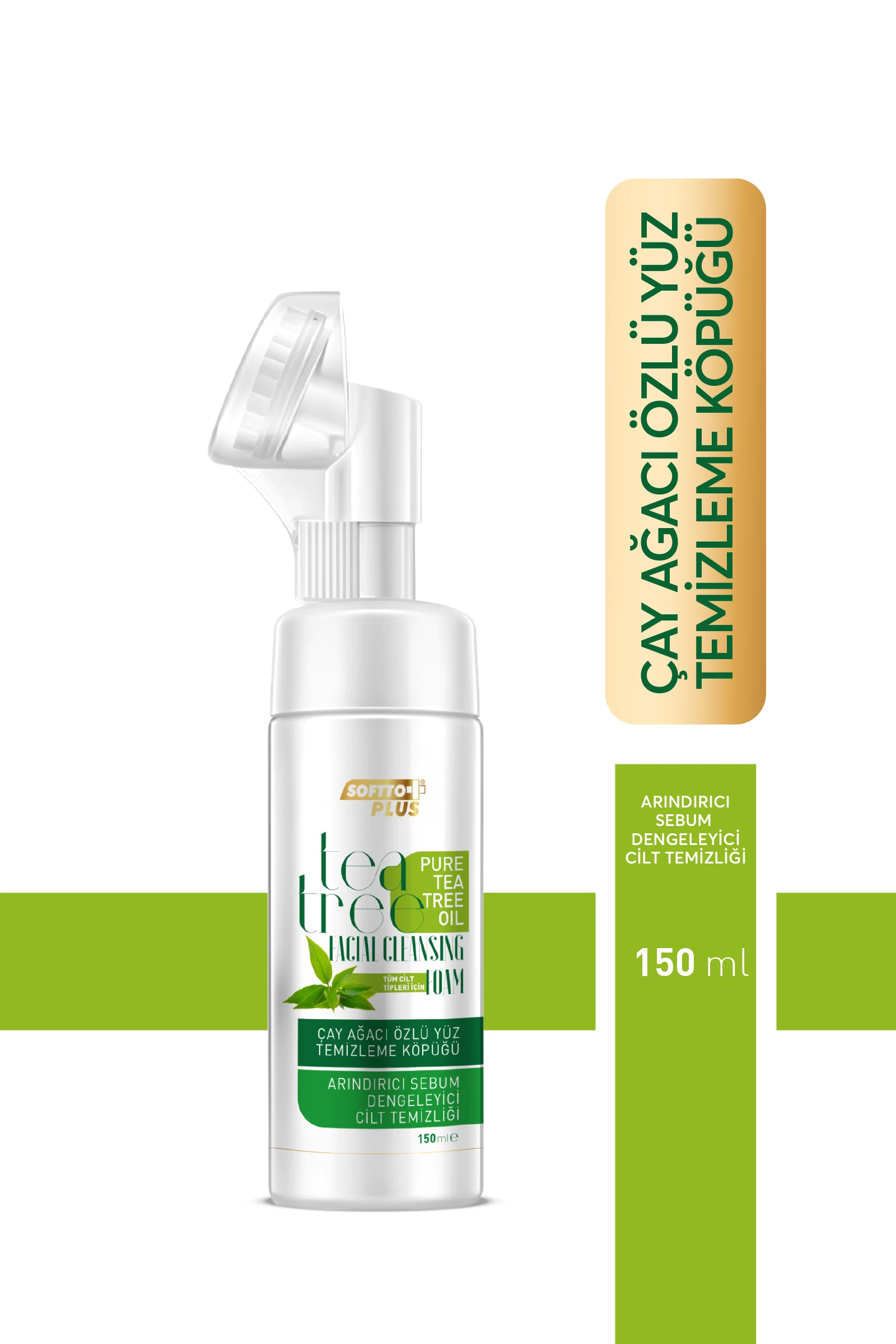 Çay Ağacı Özlü Yağlanma Karşıtı Sebum Dengeleyici Fırçalı Yüz Temizleme Köpüğü 150ml