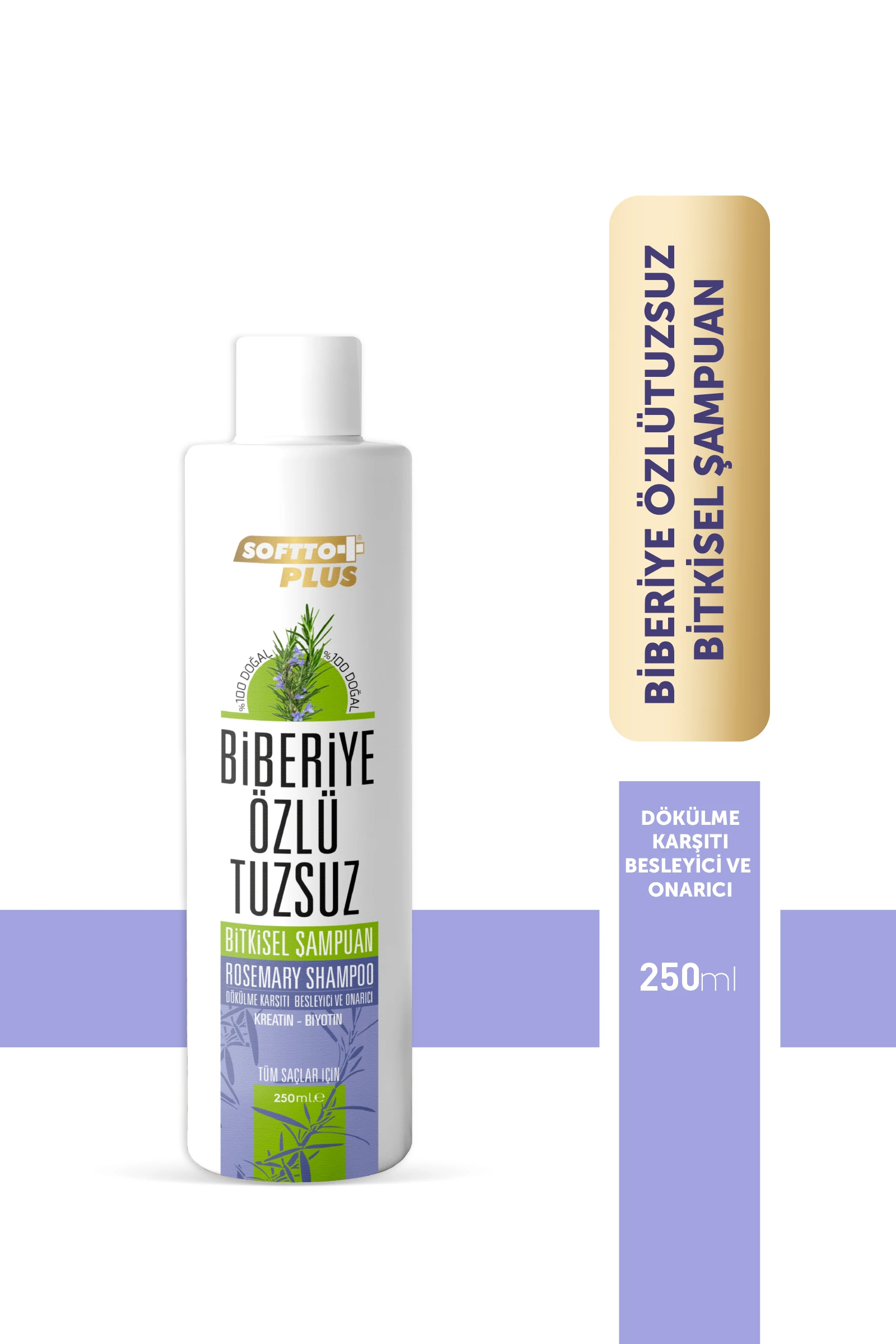 SOFTTO PLUS BİBERİYE ÖZLÜ TUZSUZ ŞAMPUAN 250 ML