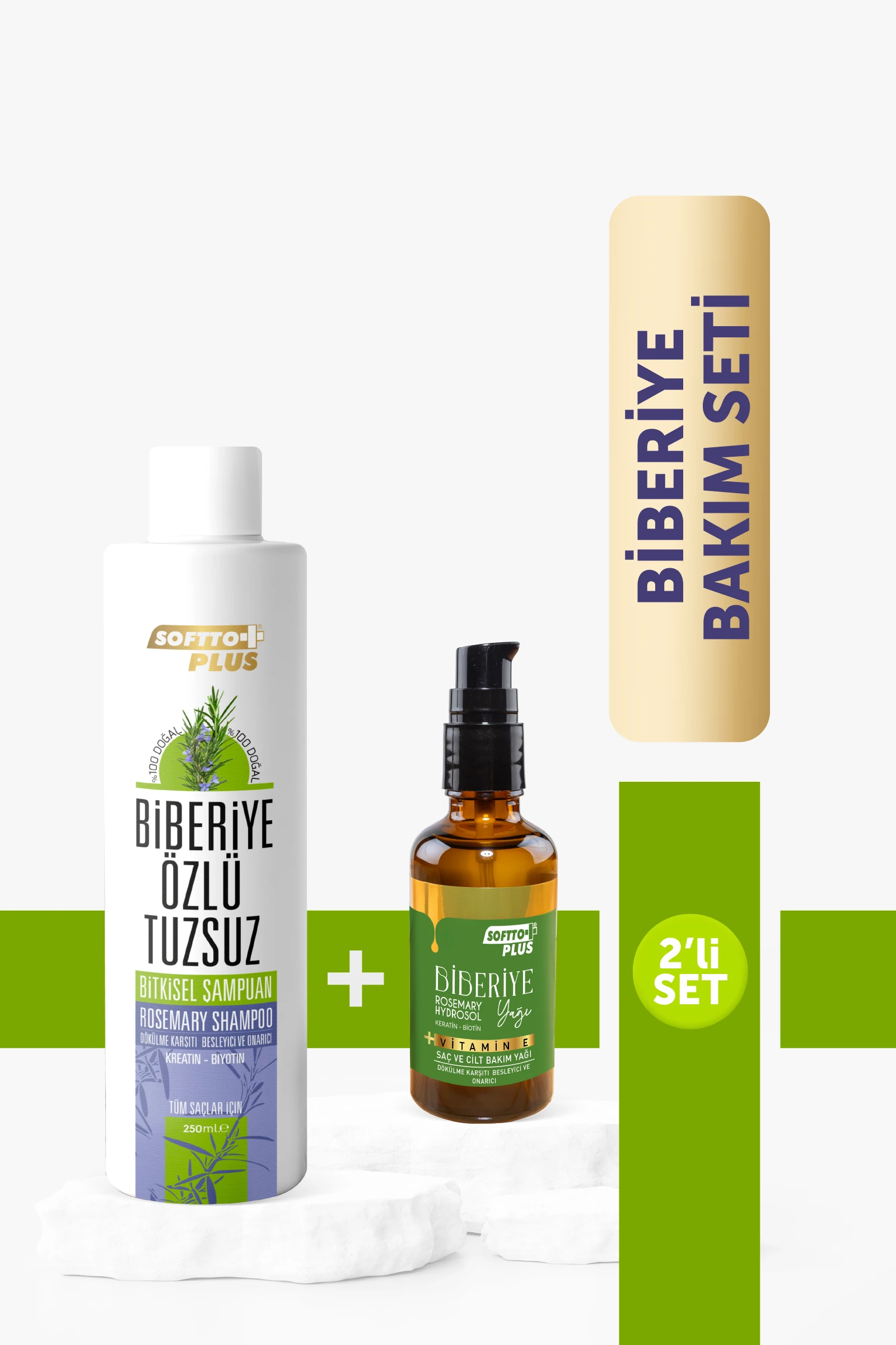BİBERİYE TUZSUZ ŞAMPUAN VE BİBERİYE YAĞ 2Lİ BAKIM SETİ