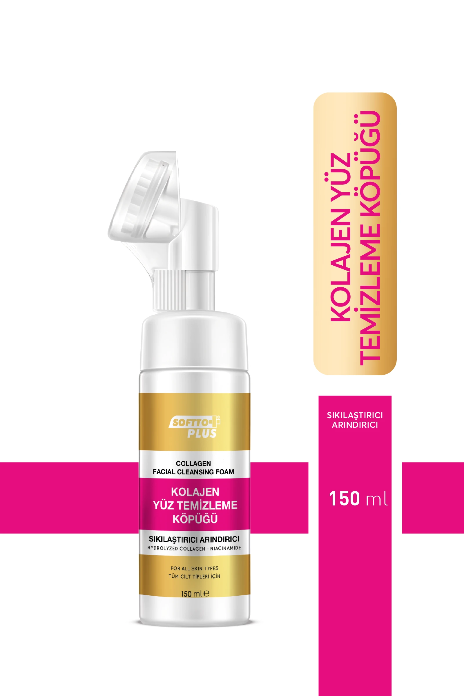 Özel Fırçalı Sıkılaştırıcı Arındırıcı Niacinamide+Kolajen Yüz Temizleme Köpüğü 150 ml