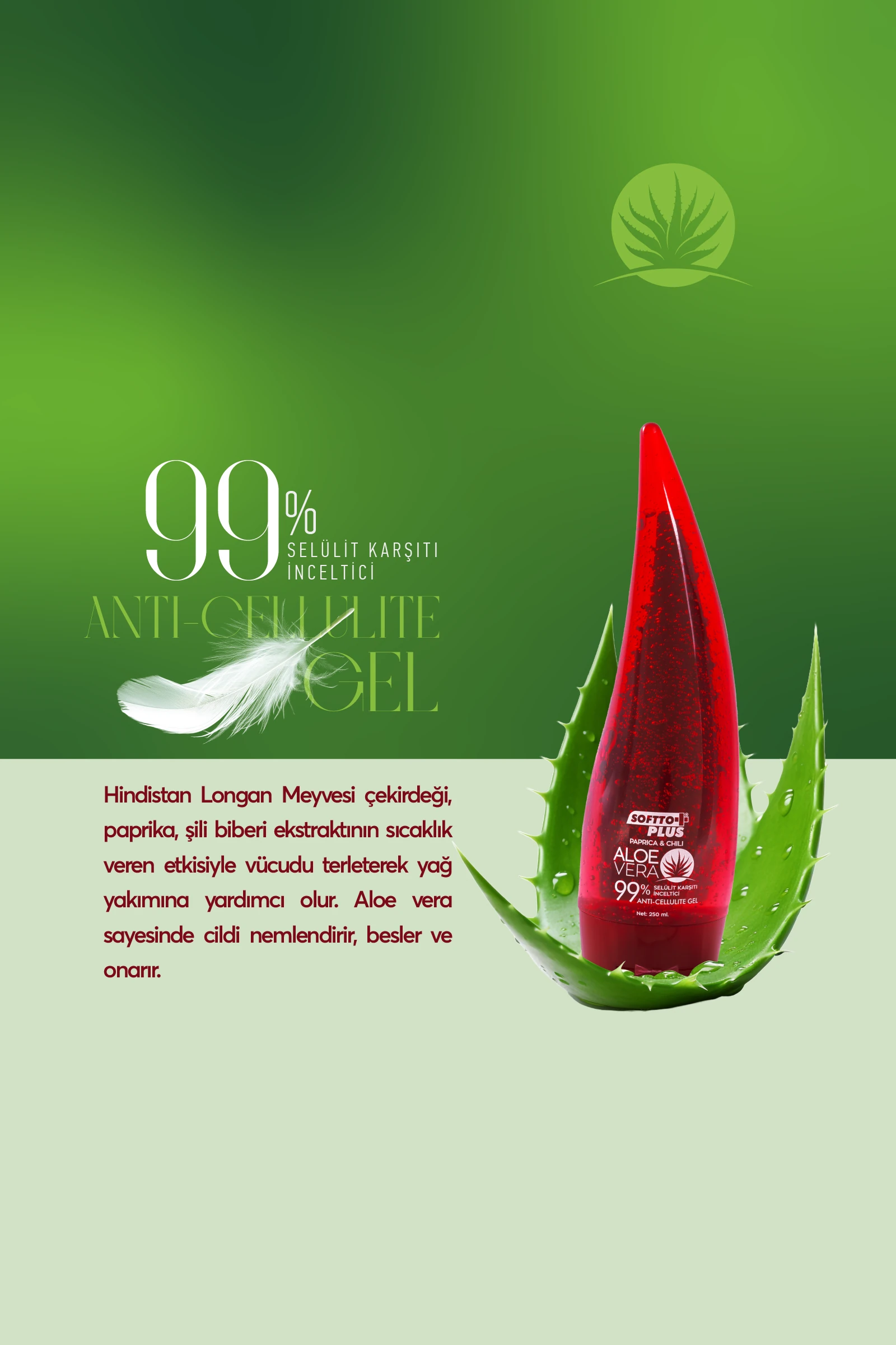 Selülit Karşıtı Inceltici Aloe Vera Jel 250ml