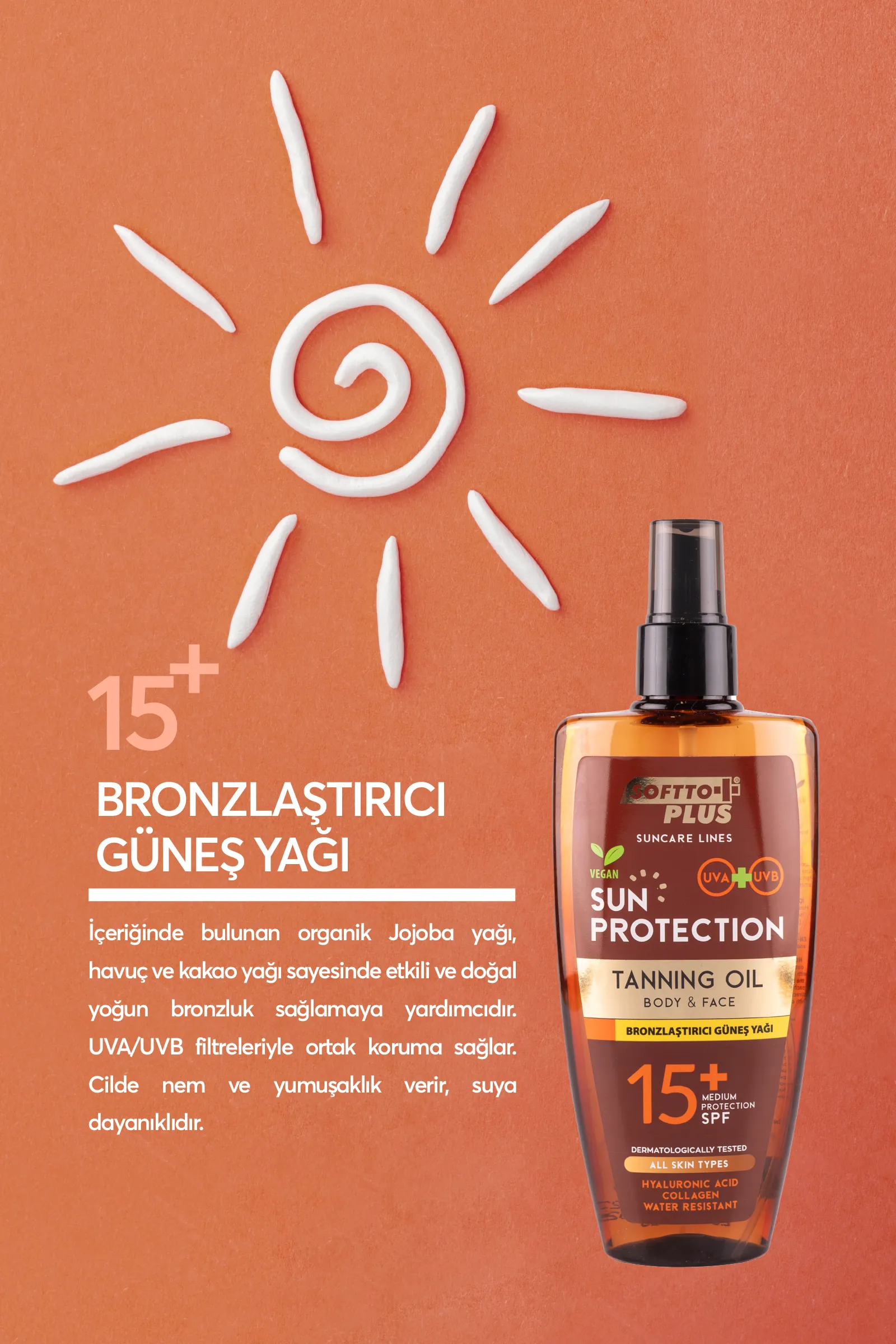 Bronzlaştırıcı Güneş Yağı 15 Spf 200ml