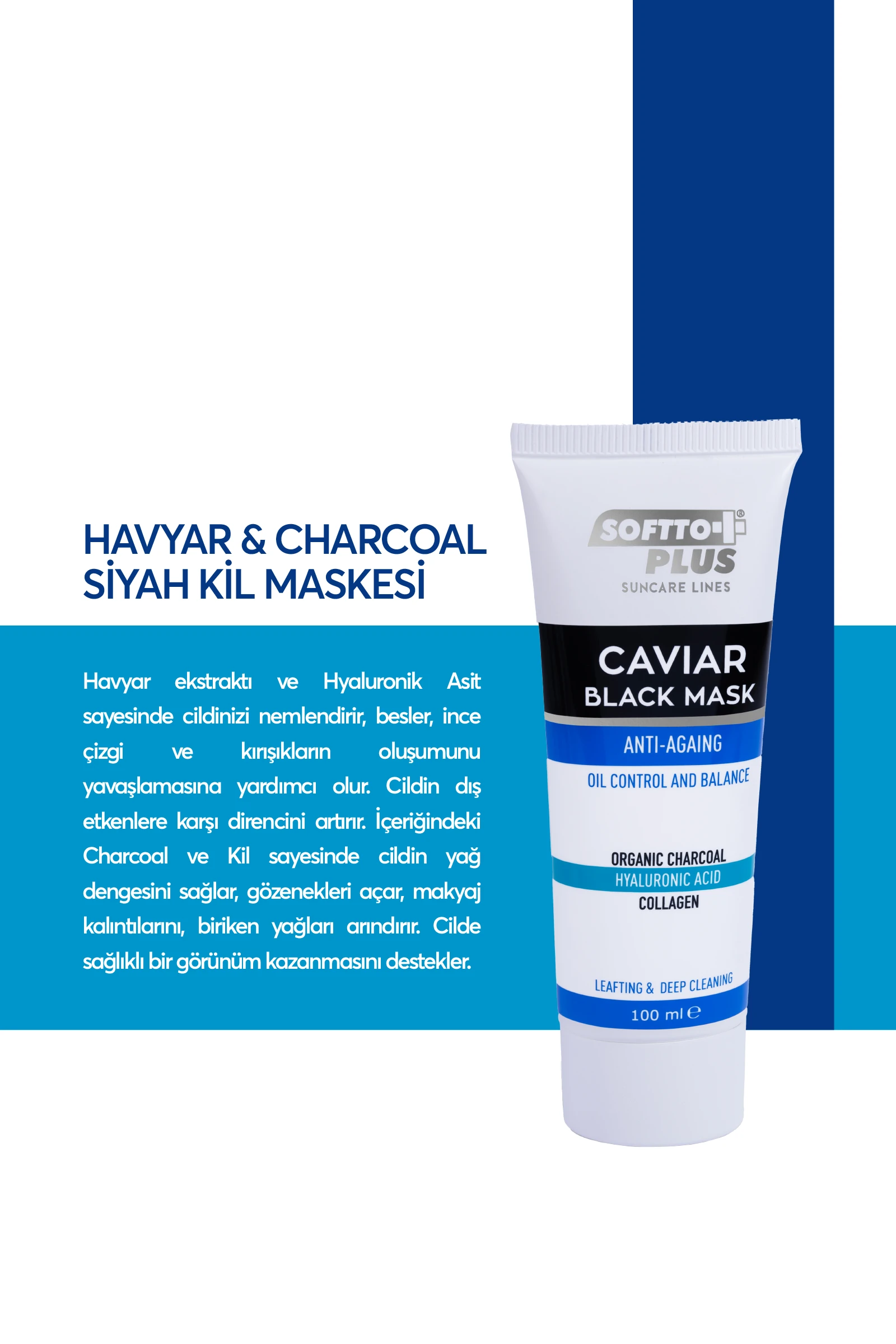 Havyar Yaşlanma Karşıtı Yağ Kontrol ve Dengeleyici Siyah Maske 100 ML