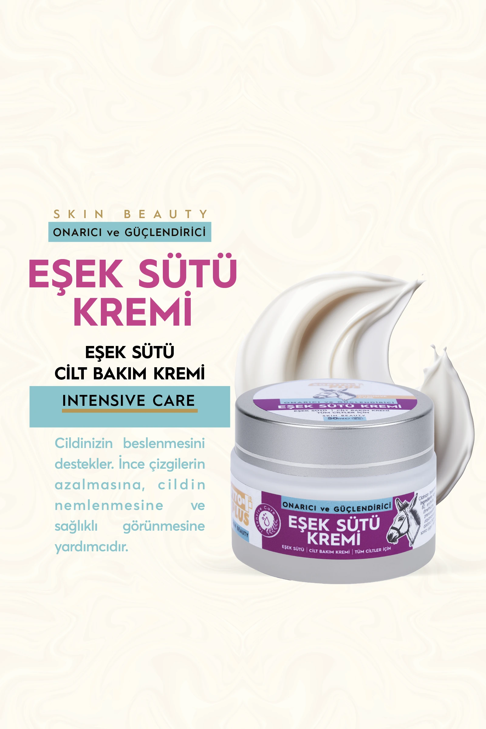 Onarıcı Güçlendirici Eşek Sütü Kremi 50ml