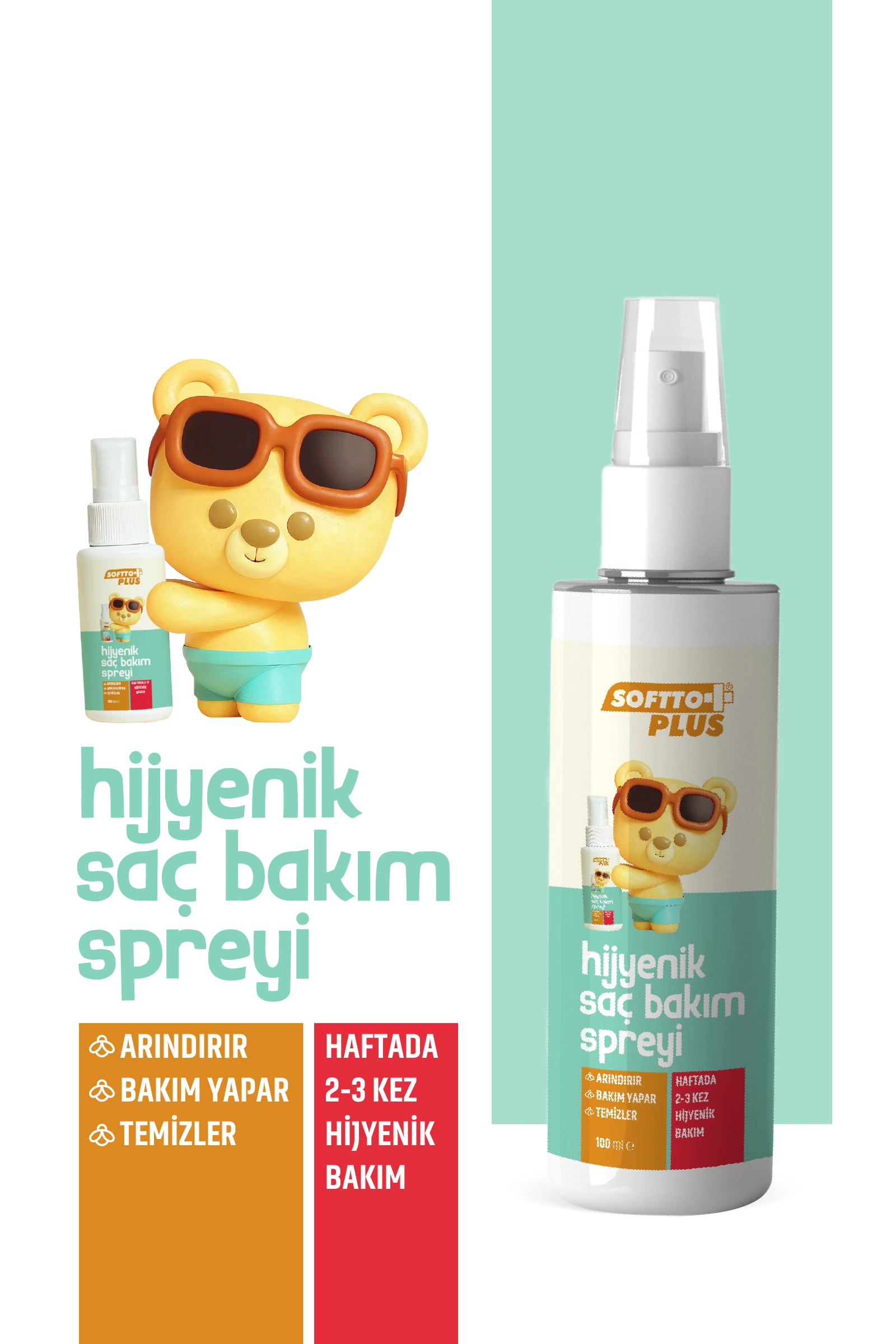 Softto Plus Hijyenik Saç Bakım Spreyi 100 ml