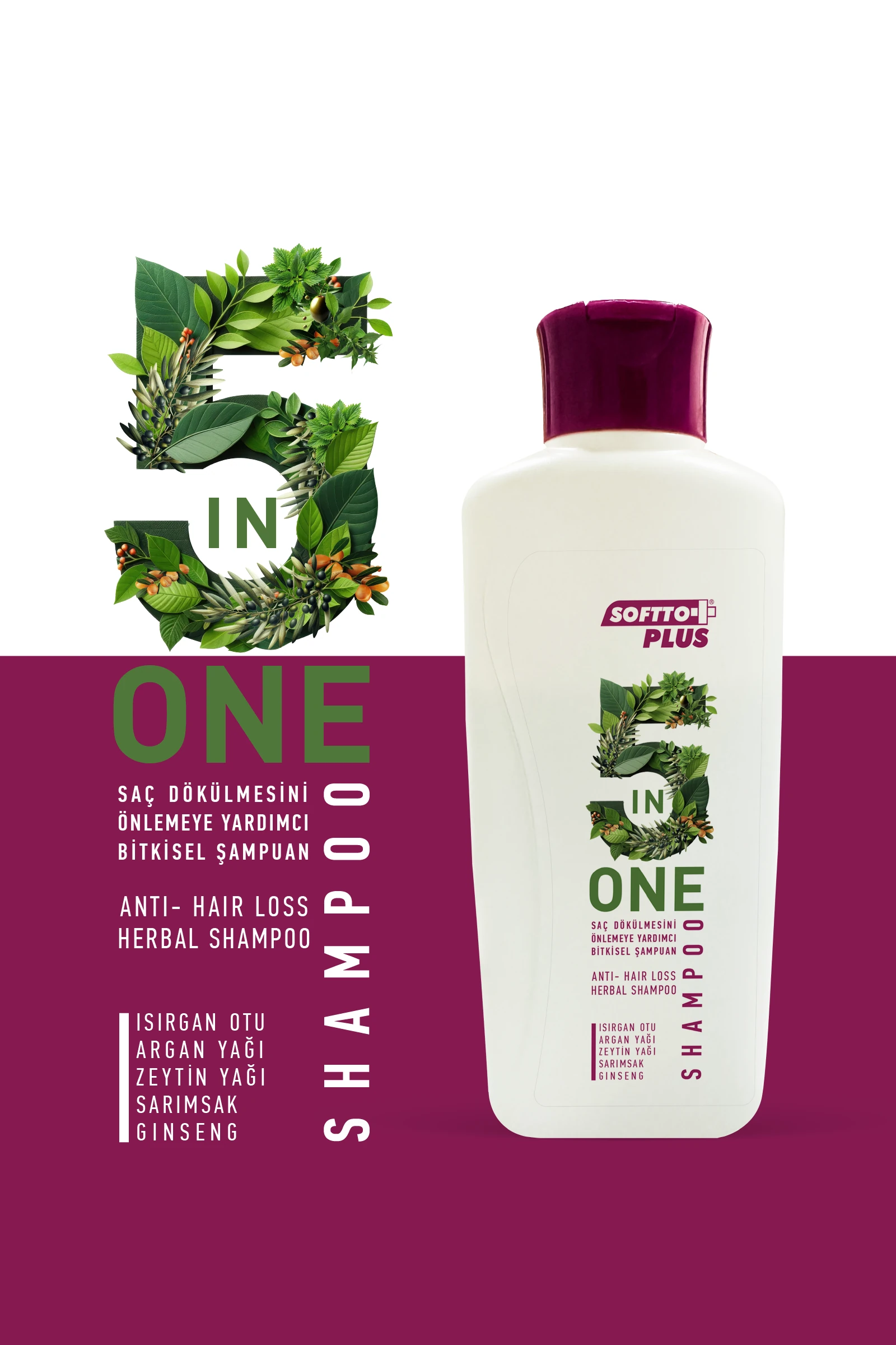 5 In 1 Saç Dökülmesi Karşıtı Bitkisel Şampuan 360ml