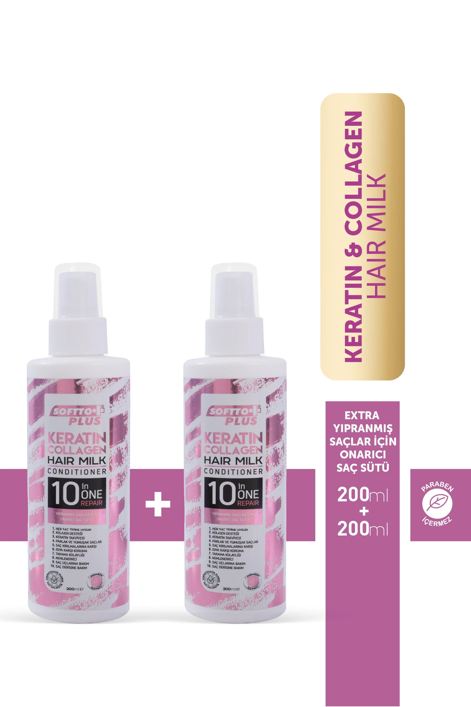 Keratin ve Kolajen Saç Sütü 200 ml + 200 ml