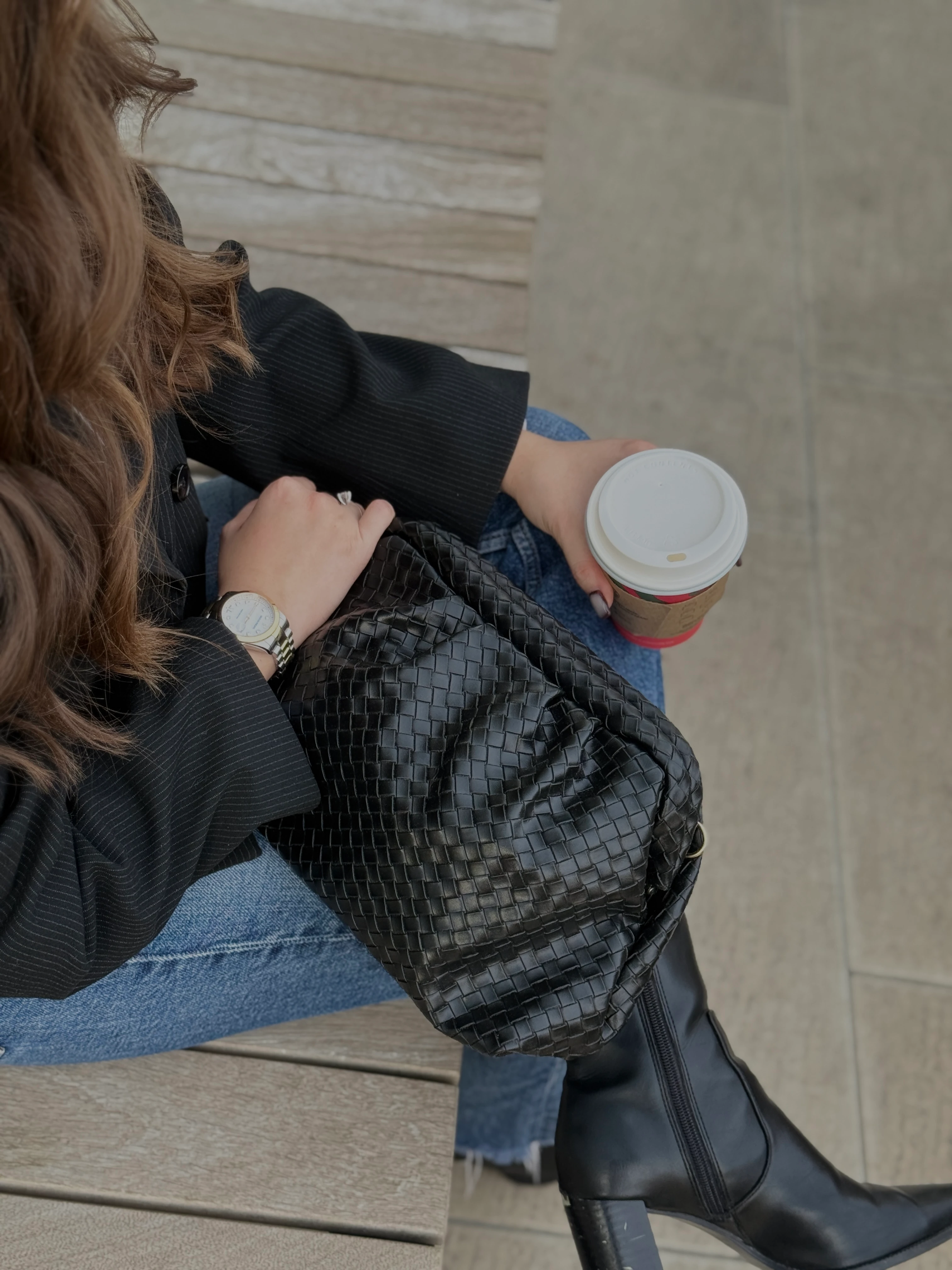 Örgü (Hasır) Desenli Yumuşak Çanta