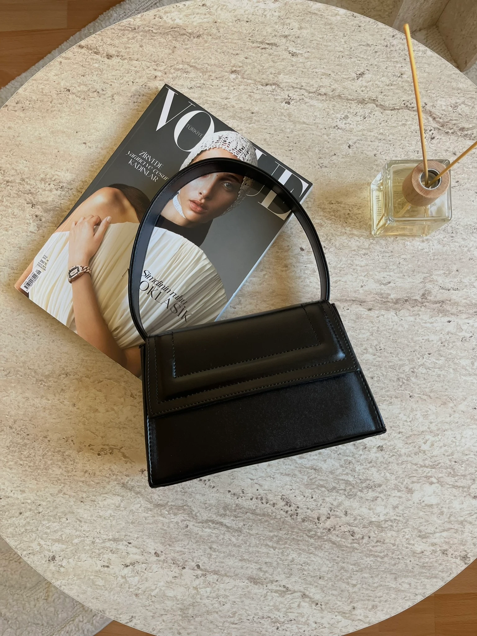 Minimal Baget El/Omuz Çantası - Siyah