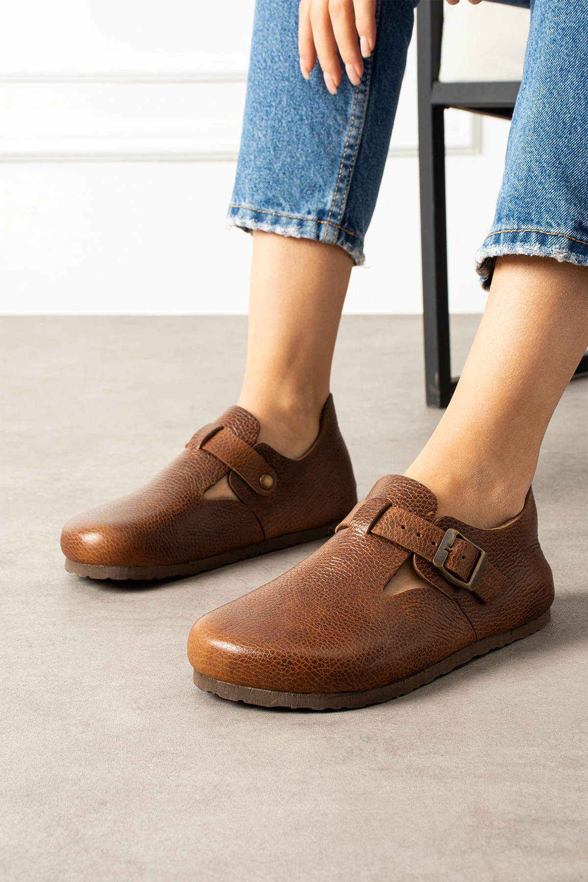 Mycorni Unisex Hakiki Deri Sabo Doğal Mantar Taban Ark Destekli Anatomik Ayakkabı