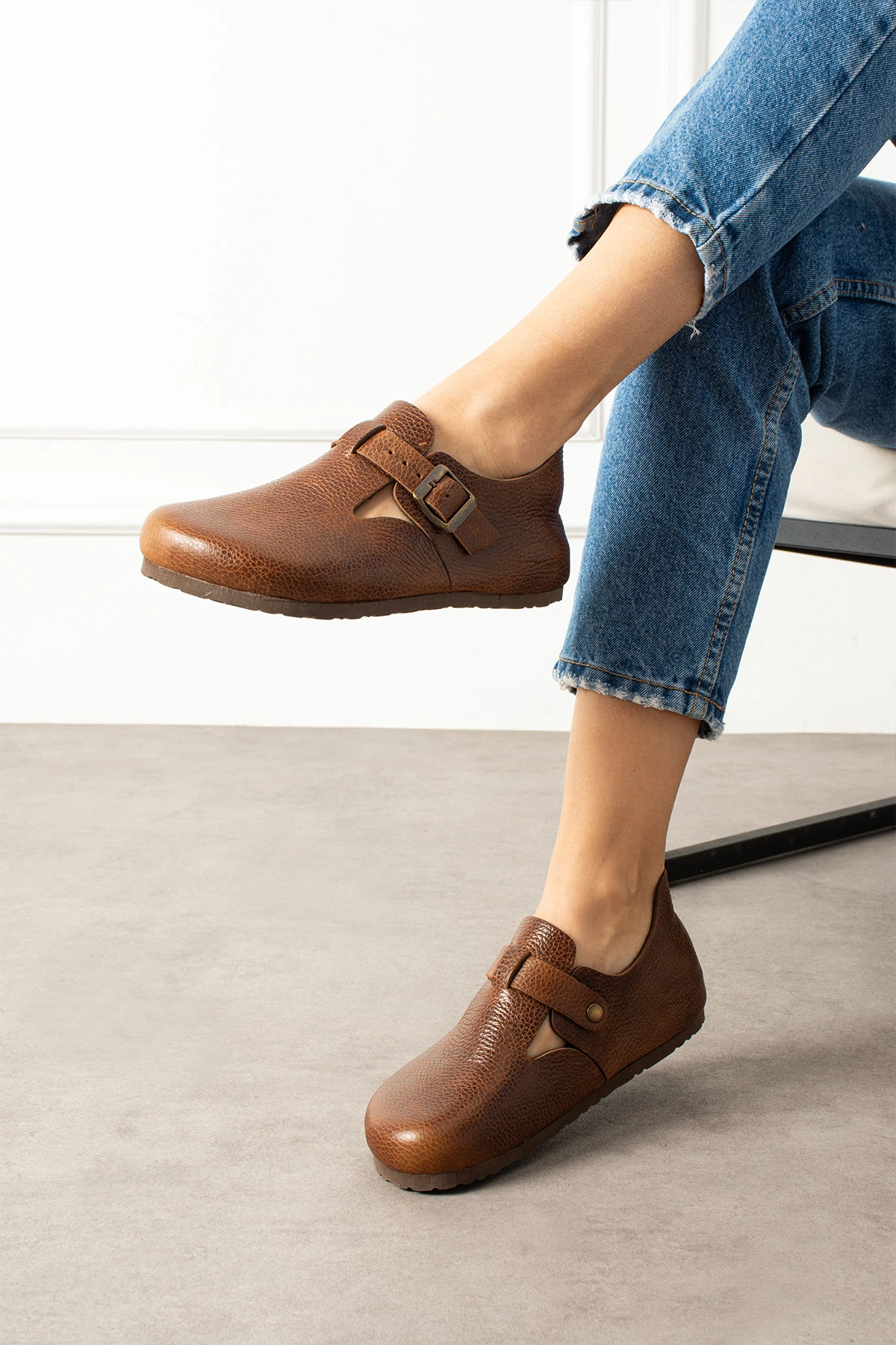 Mycorni Unisex Hakiki Deri Sabo Doğal Mantar Taban Ark Destekli Anatomik Ayakkabı