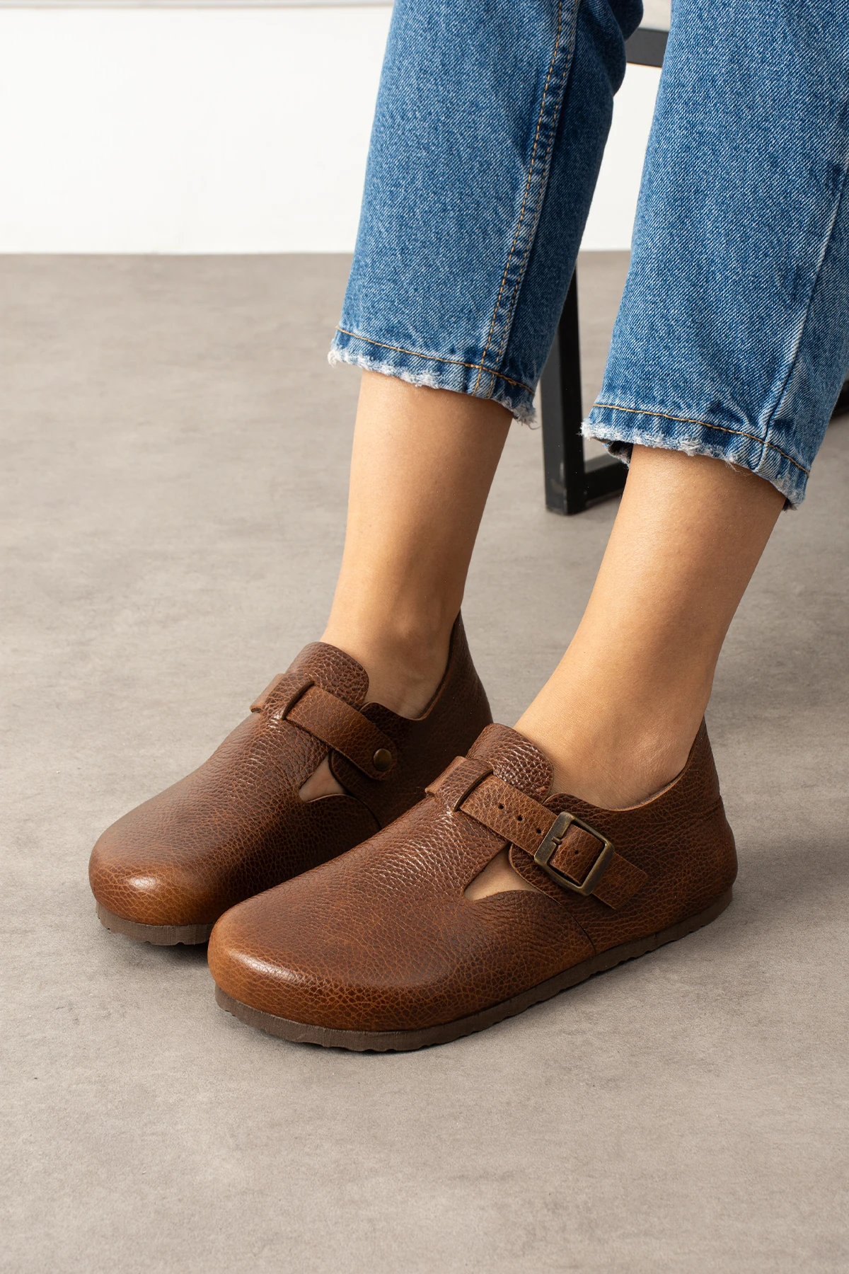 Mycorni Unisex Hakiki Deri Sabo Doğal Mantar Taban Ark Destekli Anatomik Ayakkabı