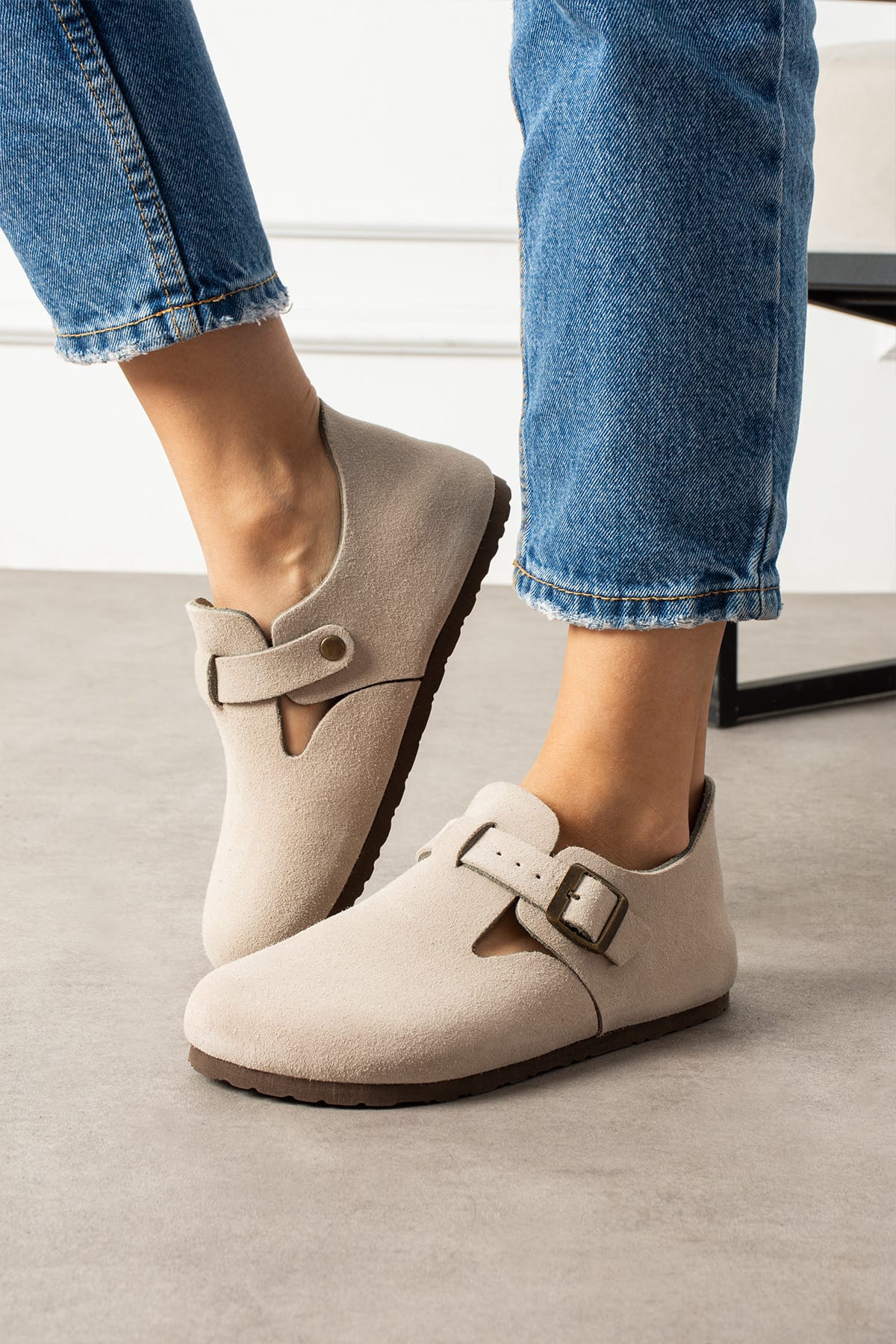 Mycorni Unisex Hakiki Süet Sabo Doğal Mantar Taban Ark Destekli Anatomik Ayakkabı