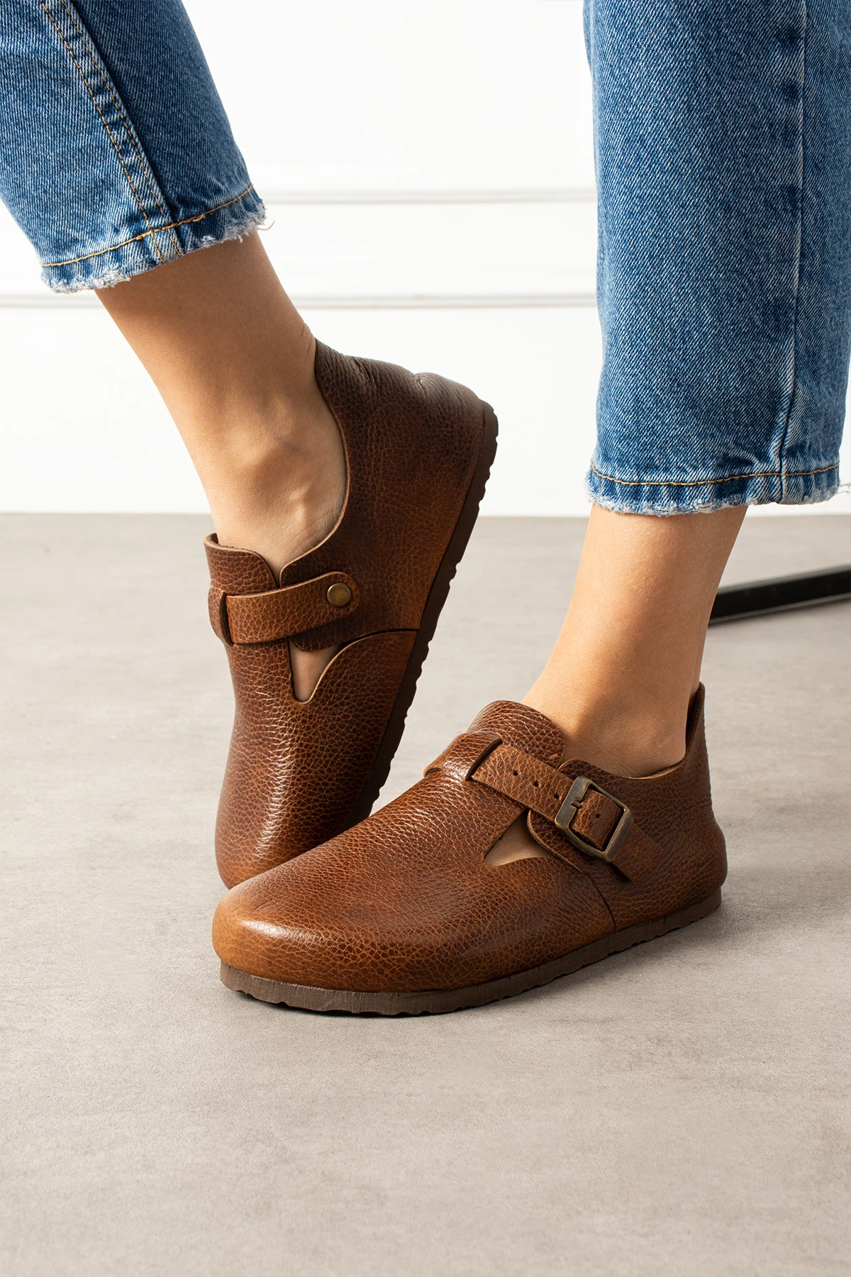 Mycorni Unisex Hakiki Deri Sabo Doğal Mantar Taban Ark Destekli Anatomik Ayakkabı