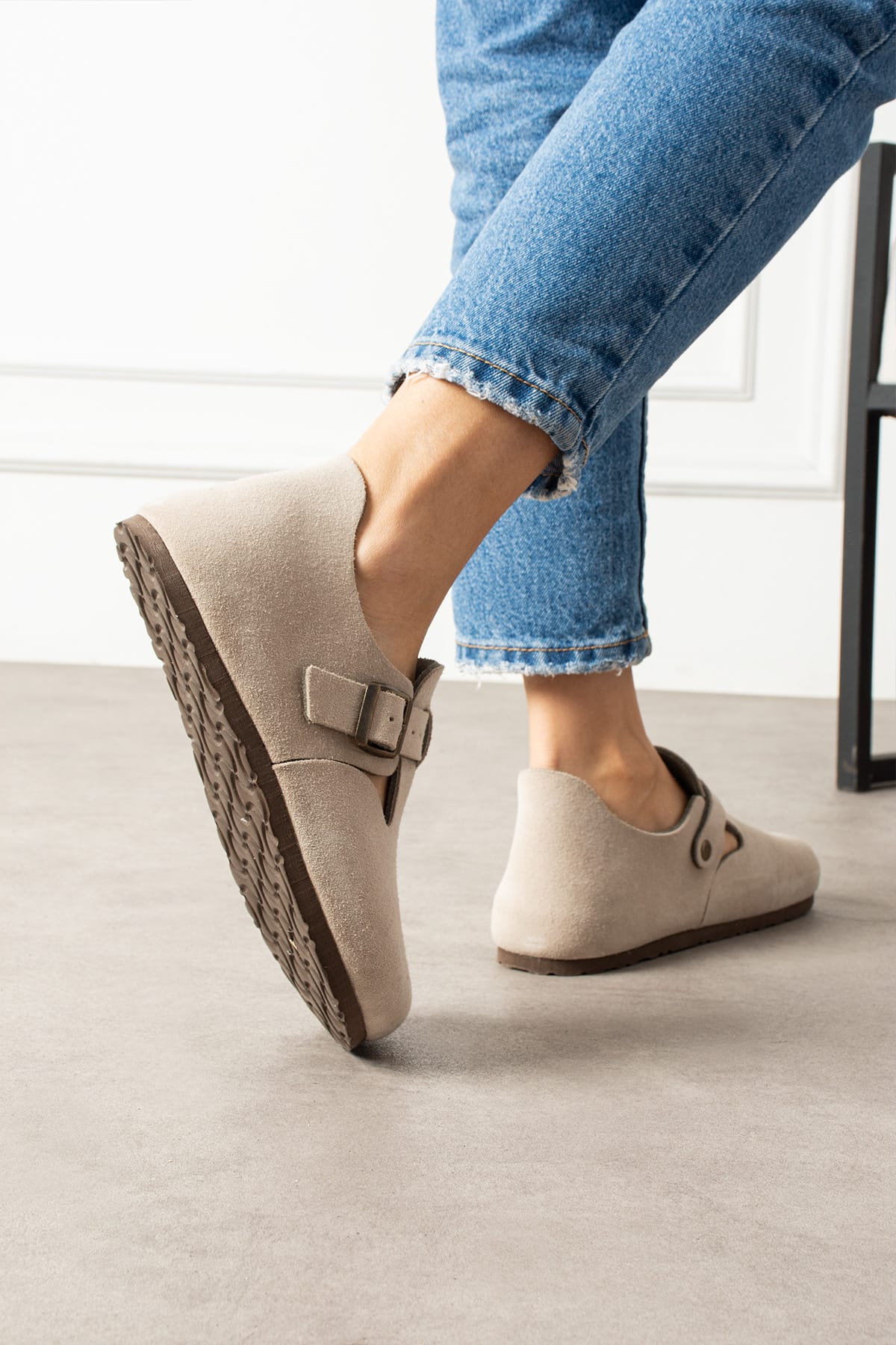 Mycorni Unisex Hakiki Süet Sabo Doğal Mantar Taban Ark Destekli Anatomik Ayakkabı