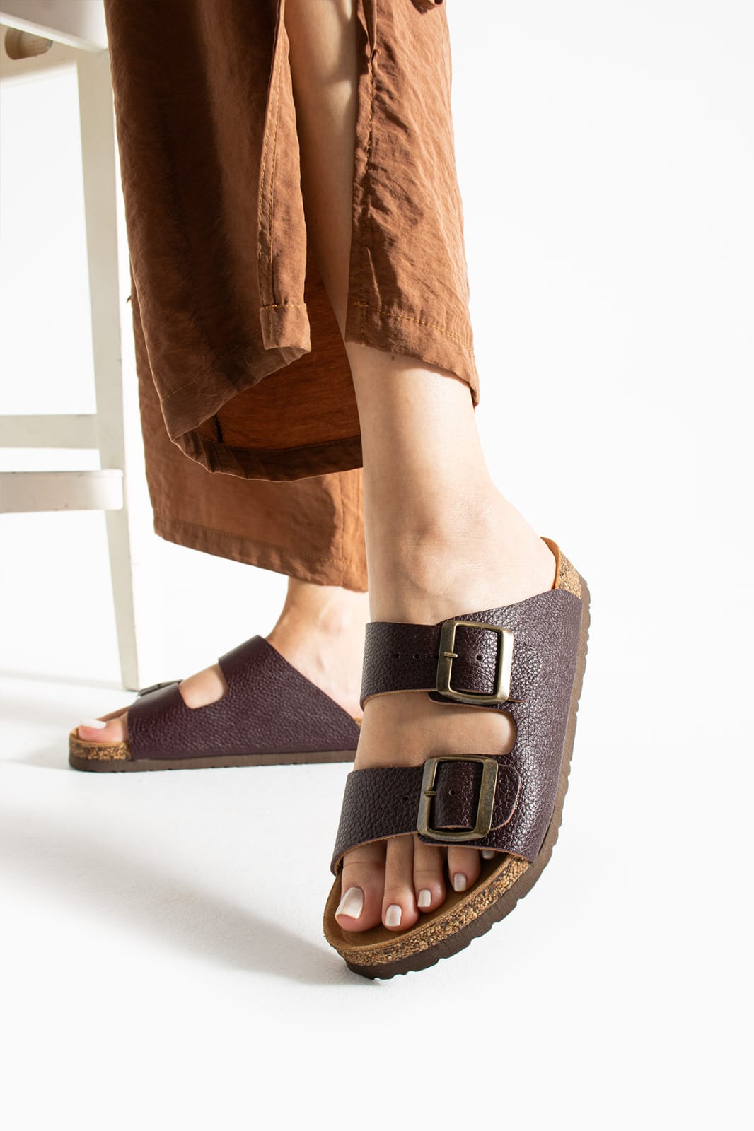 Mycorni Gerçek Dogal Mantar Unisex Çift Toka Atomik hakiki Deri