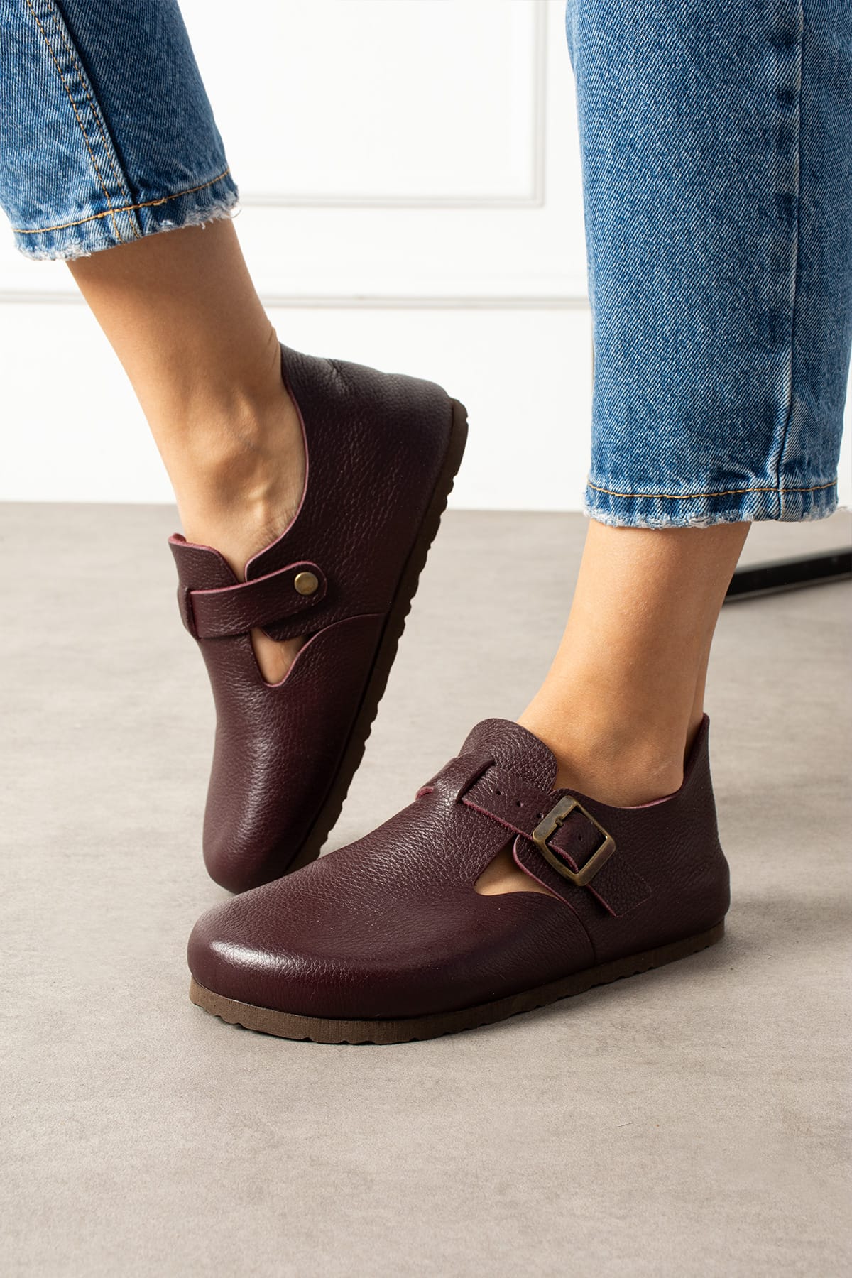 Mycorni Unisex Hakiki Deri Sabo Doğal Mantar Taban Ark Destekli Anatomik Ayakkabı