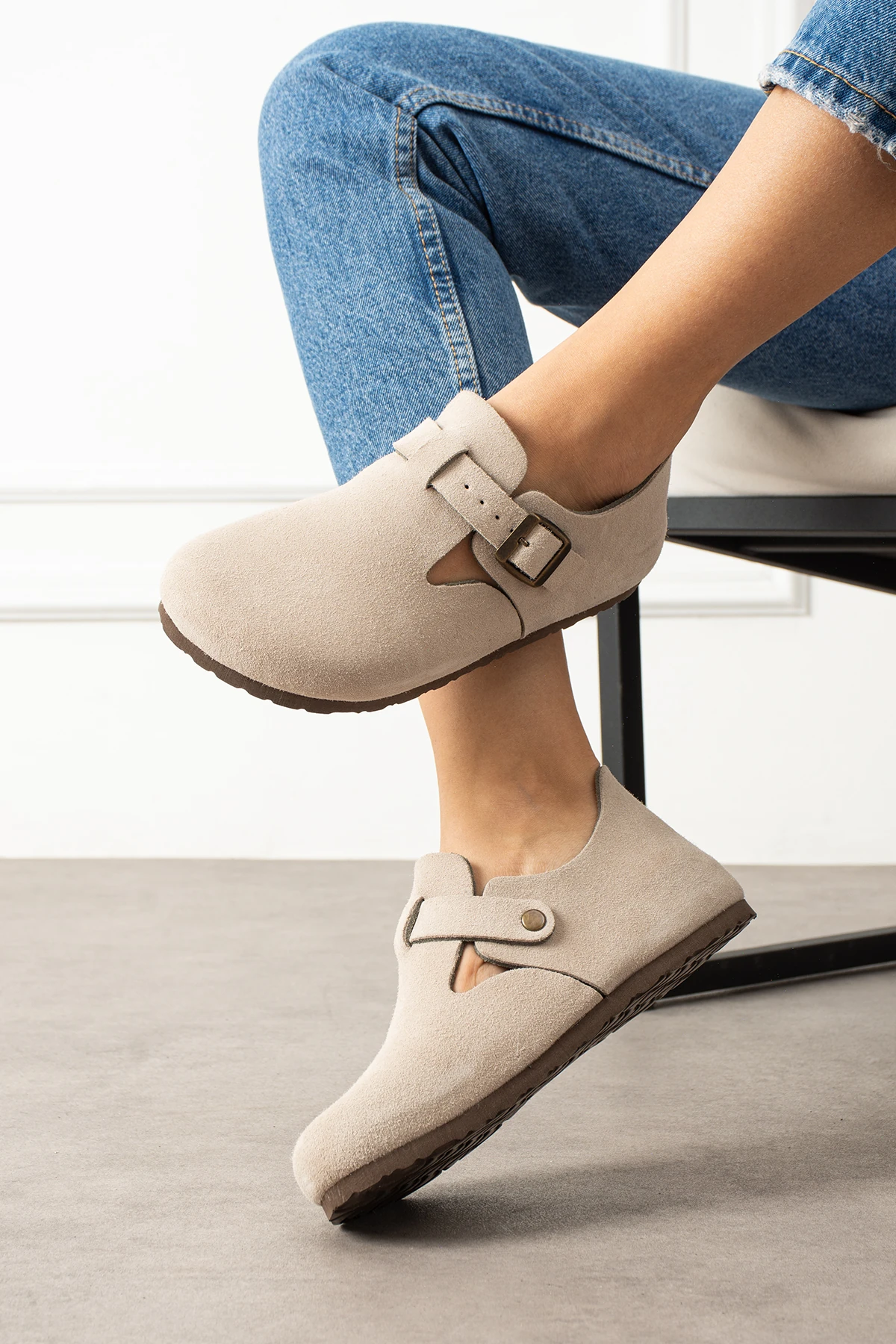 Mycorni Unisex Hakiki Süet Sabo Doğal Mantar Taban Ark Destekli Anatomik Ayakkabı