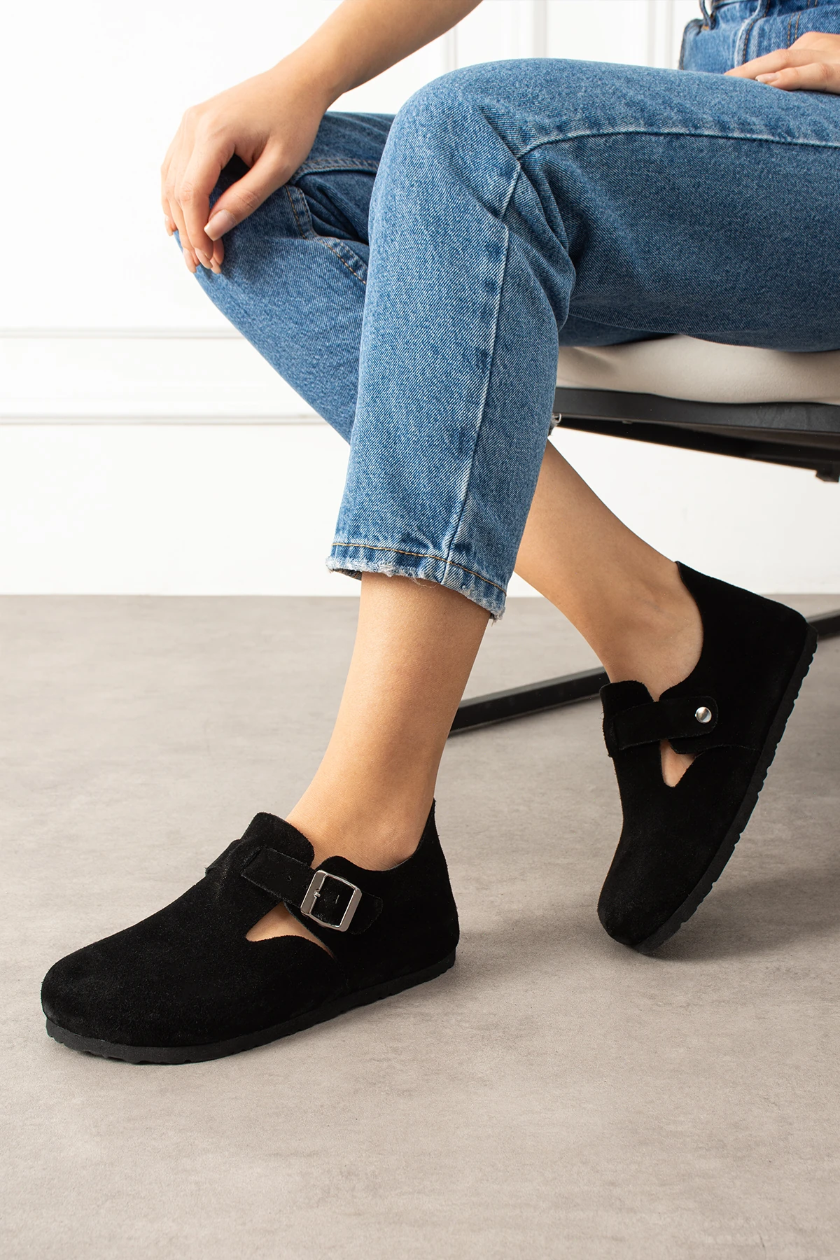 Mycorni Unisex Casual Hakiki Süet Kapalı Sabo Doğal Mantar Tabanlı Ark Destekli Anatomik Ayakkabı