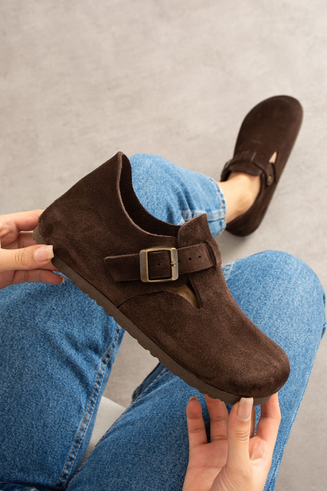 Mycorni Unisex Hakiki Süet Sabo Doğal Mantar Taban Ark Destekli Anatomik Ayakkabı