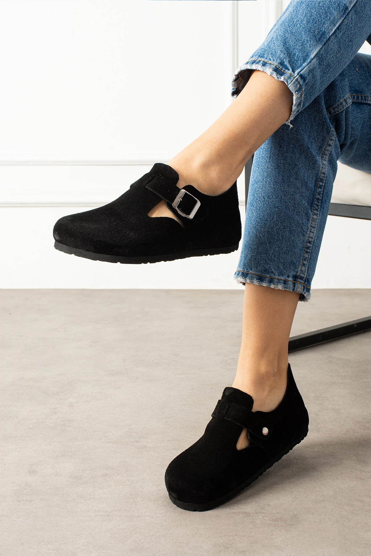 Mycorni Unisex Casual Hakiki Süet Kapalı Sabo Doğal Mantar Tabanlı Ark Destekli Anatomik Ayakkabı