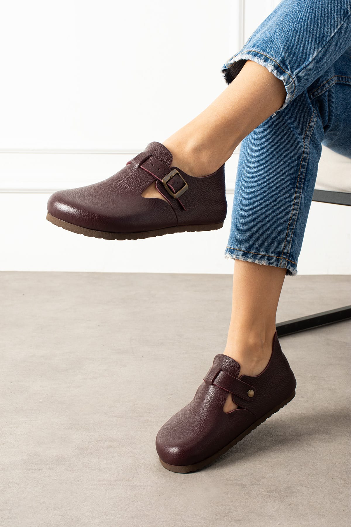 Mycorni Unisex Hakiki Deri Sabo Doğal Mantar Taban Ark Destekli Anatomik Ayakkabı