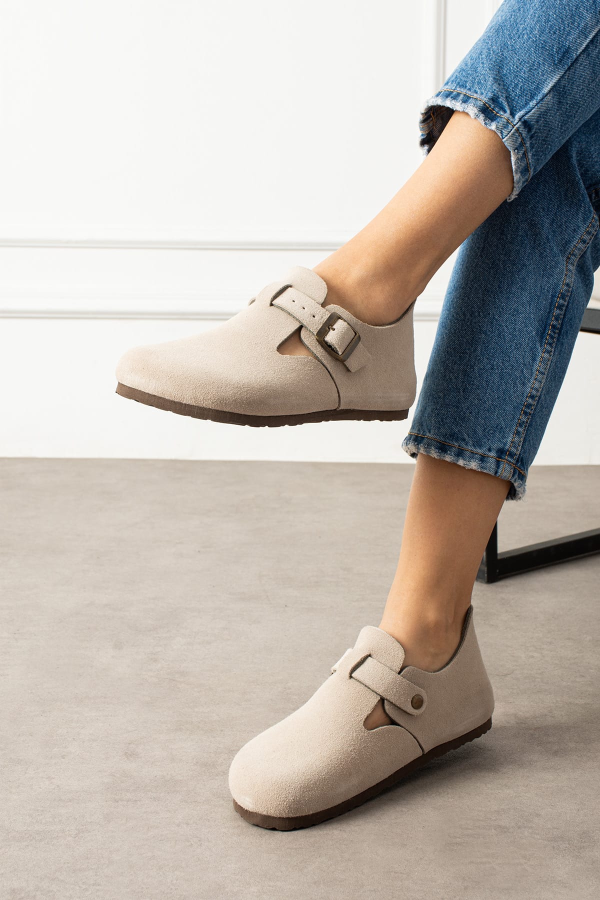 Mycorni Unisex Hakiki Süet Sabo Doğal Mantar Taban Ark Destekli Anatomik Ayakkabı