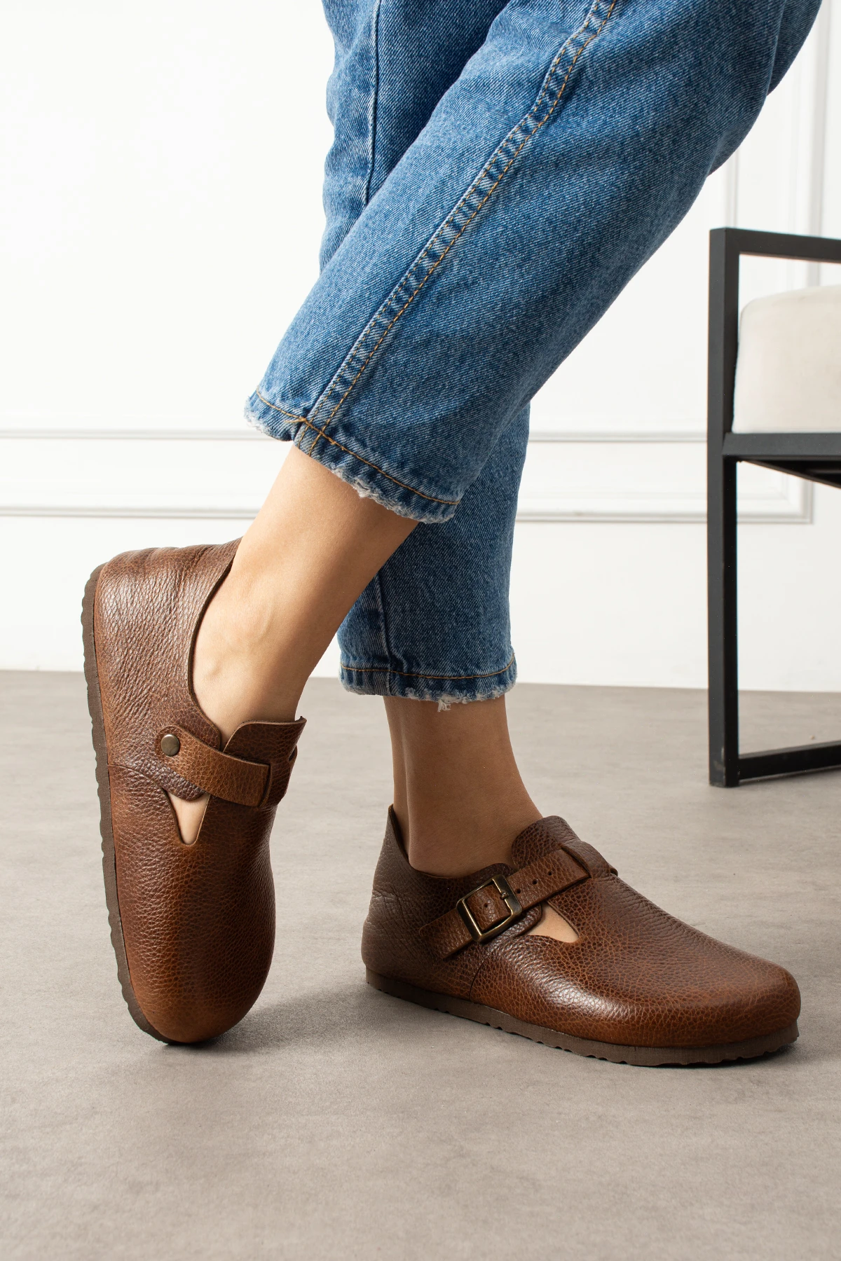 Mycorni Unisex Hakiki Deri Sabo Doğal Mantar Taban Ark Destekli Anatomik Ayakkabı