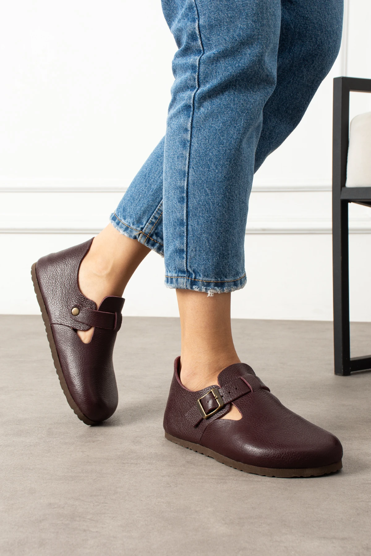 Mycorni Unisex Hakiki Deri Sabo Doğal Mantar Taban Ark Destekli Anatomik Ayakkabı