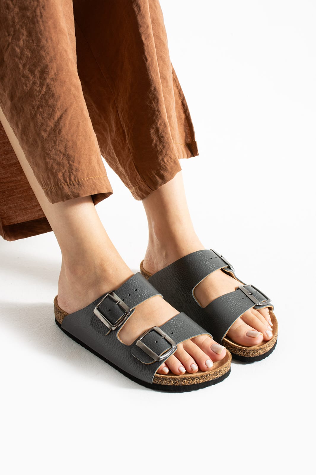 Mycorni Gerçek Dogal Mantar Unisex Çift Toka Atomik hakiki Deri