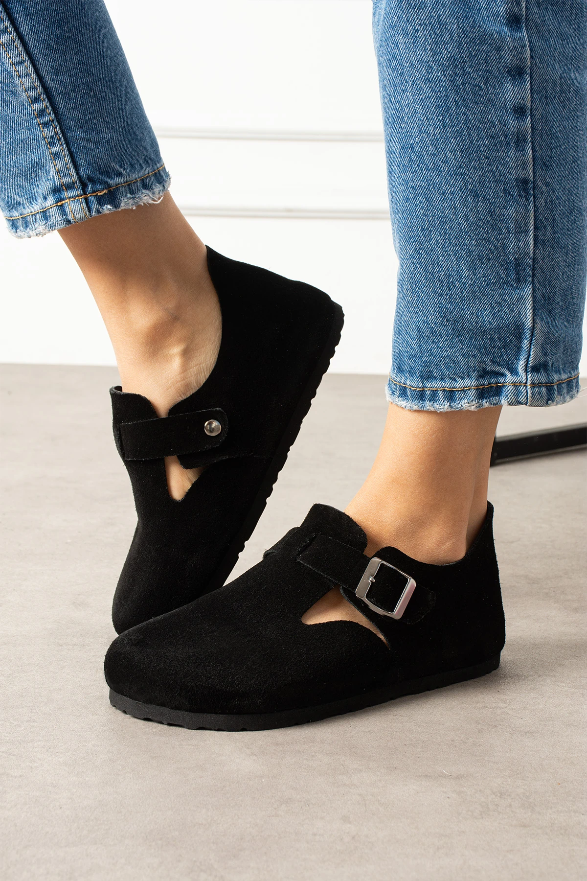 Mycorni Unisex Casual Hakiki Süet Kapalı Sabo Doğal Mantar Tabanlı Ark Destekli Anatomik Ayakkabı