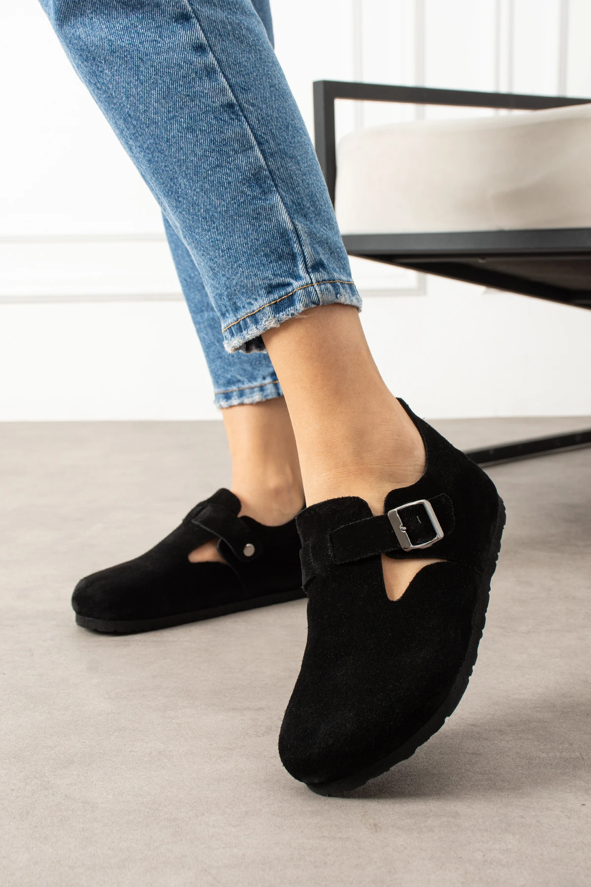 Mycorni Unisex Casual Hakiki Süet Kapalı Sabo Doğal Mantar Tabanlı Ark Destekli Anatomik Ayakkabı